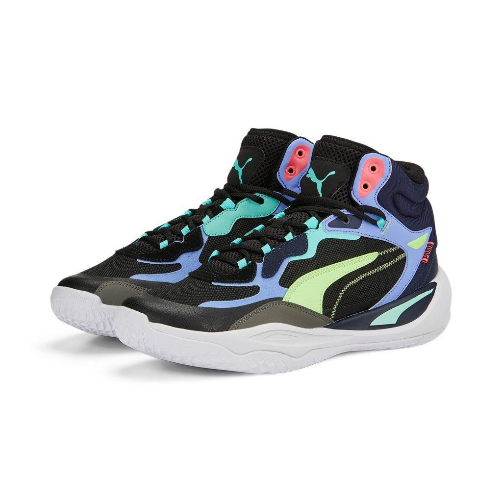 PUMA Hallen-Indoorschuhe Playmaker Pro Mid schwarz/bunt Herren Badmintonschuh