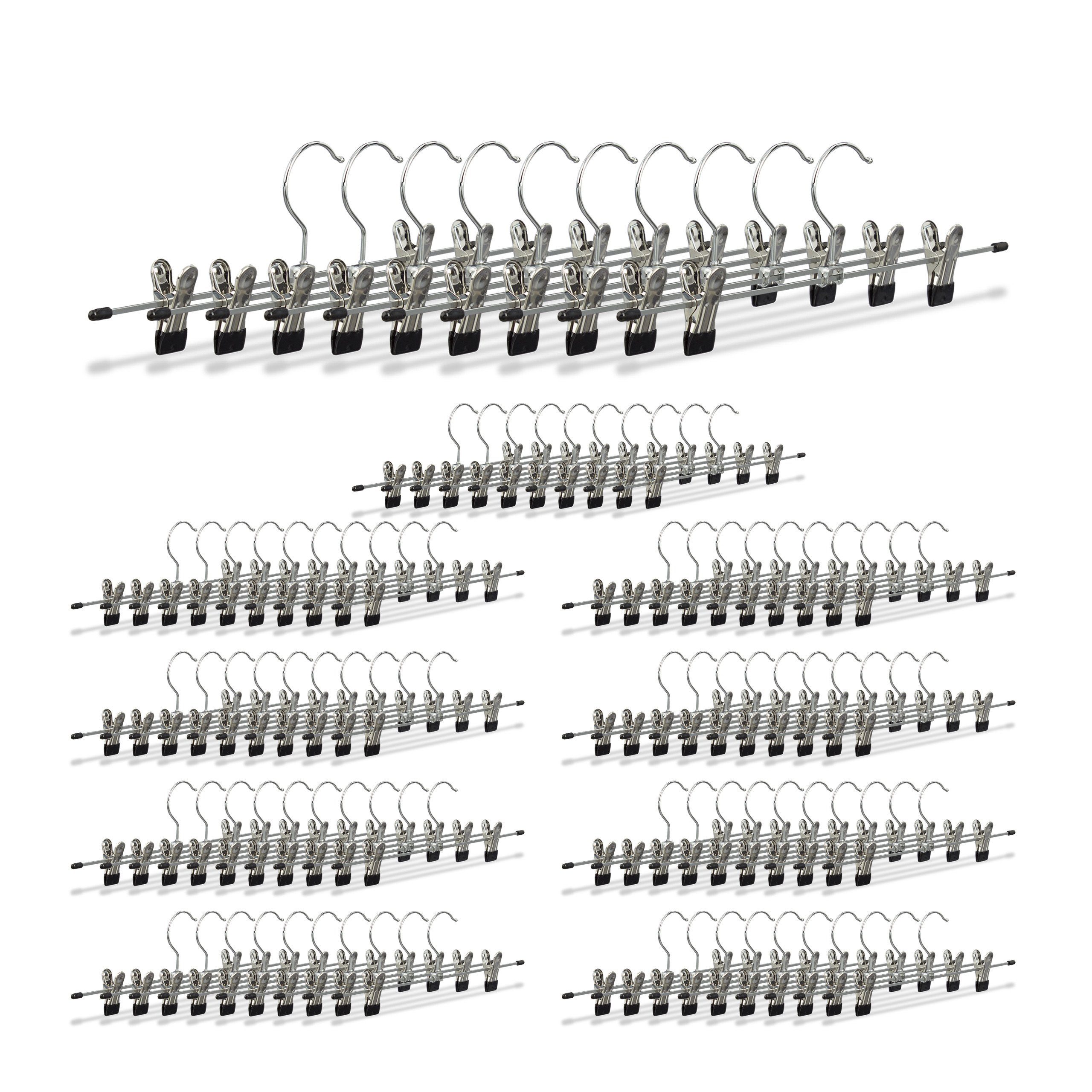 relaxdays Kleiderbügel 100 x Hosenbügel Metall