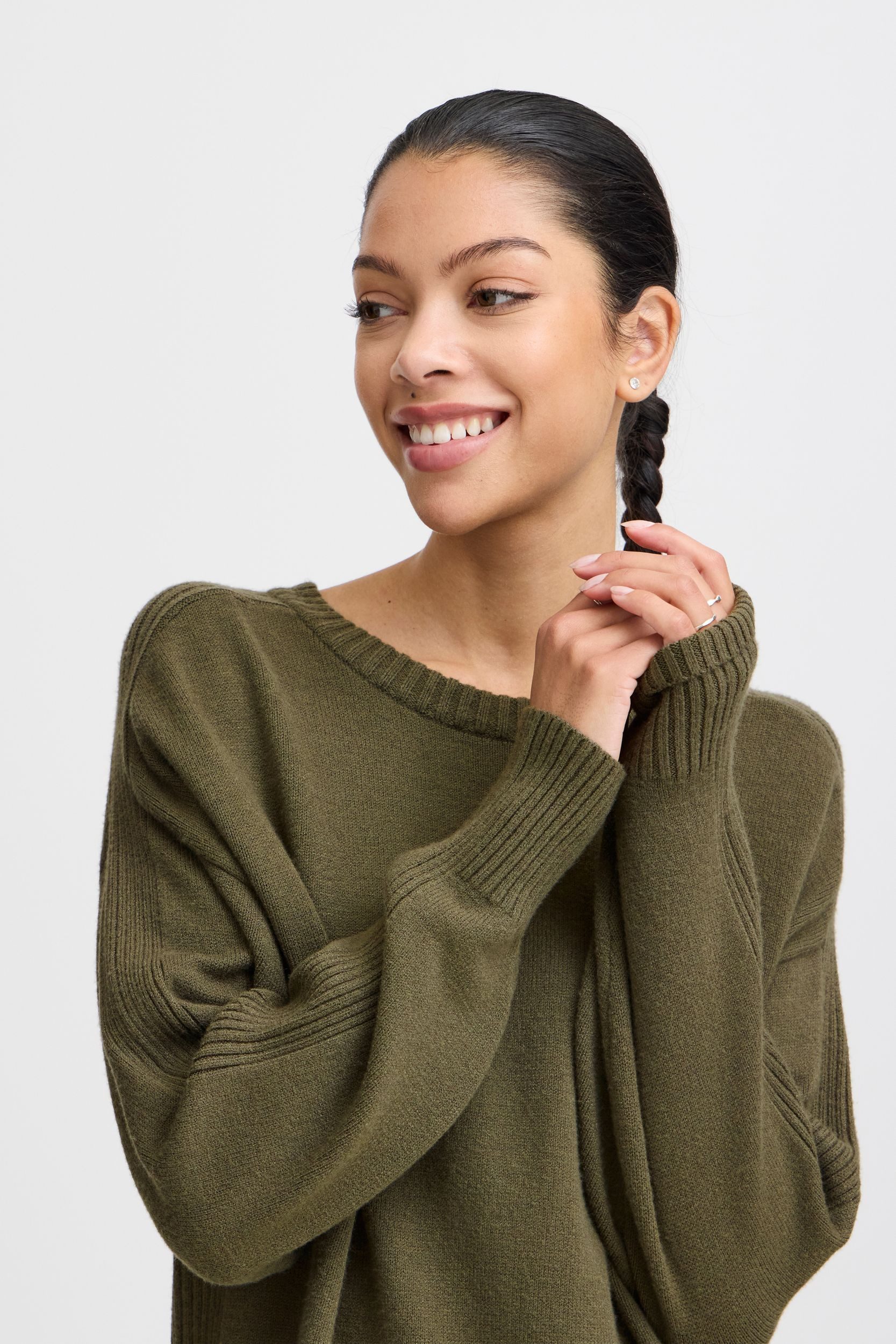 b.young Strickpullover Loose Fit Kurz Langarm günstig online kaufen