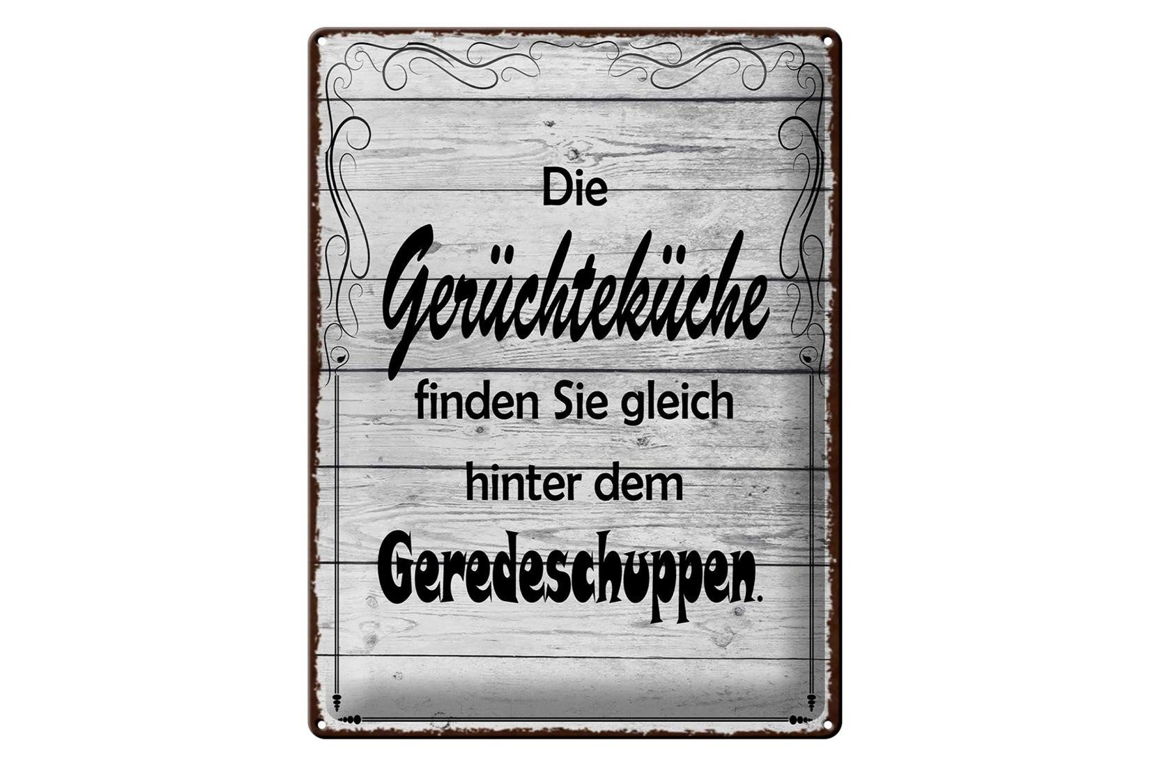 Metallschild Spruch 30x40cm Gerüchteküche Geredeschuppen