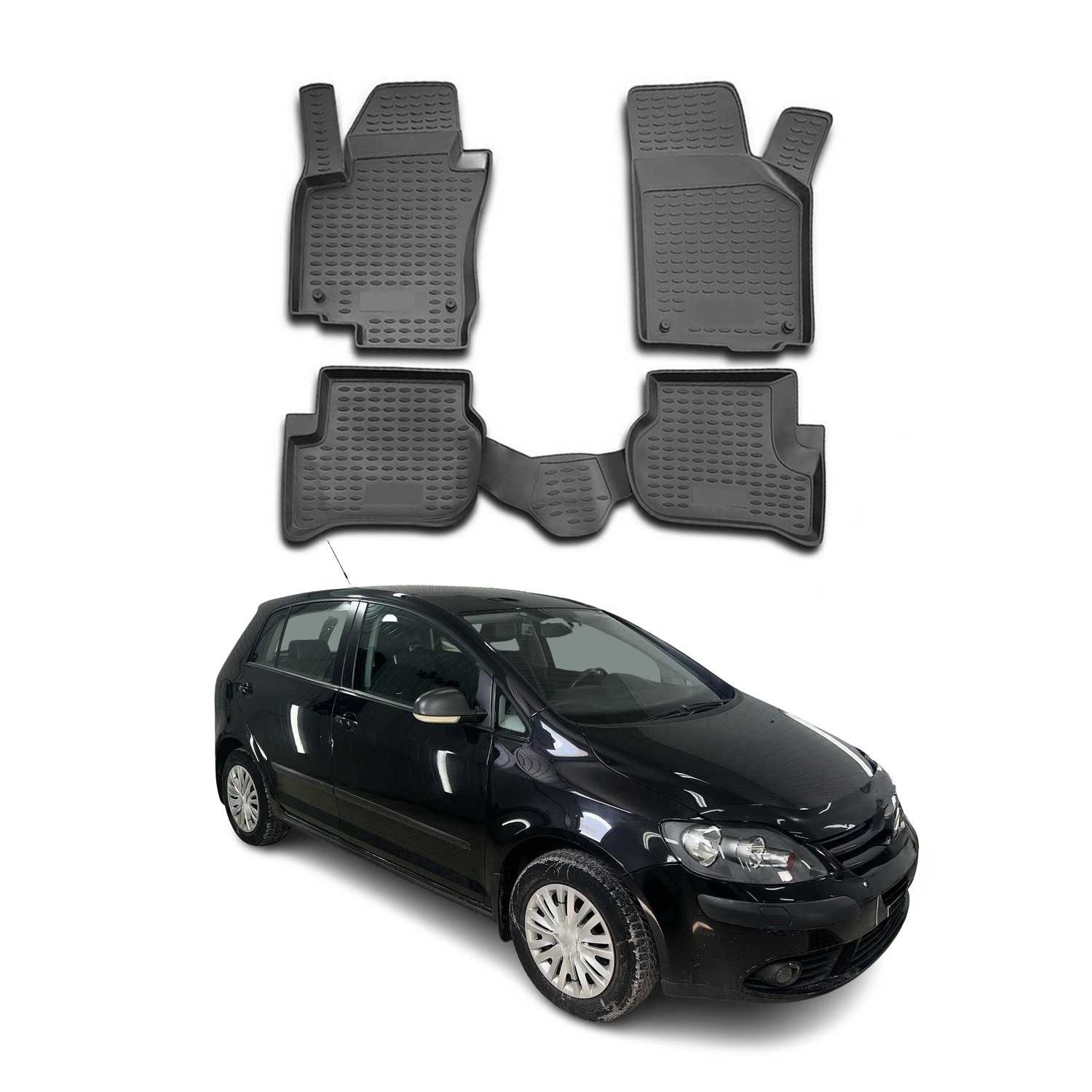 OMAC Auto-Fußmatten für VW Golf Plus 2004-2014 Schwarz 4 tlg TPE (4 St), für VW Golf Plus 2004-2014 VW Golf Plus 2004-2014, Antirutsch,Wasserfest,Einfache Installation