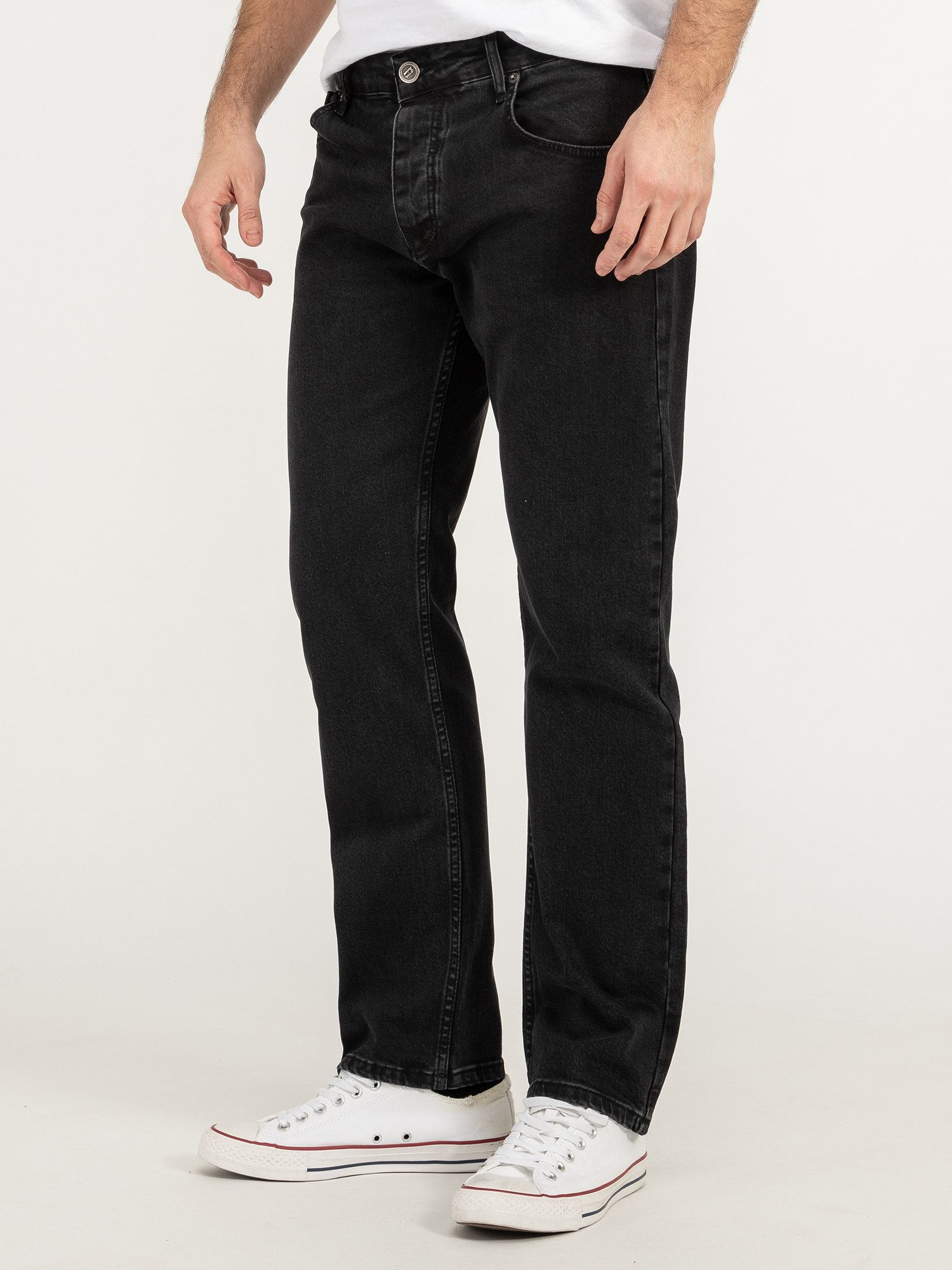 Lorenzo Loren Straight-Jeans Herren Jeans Schwarz günstig online kaufen