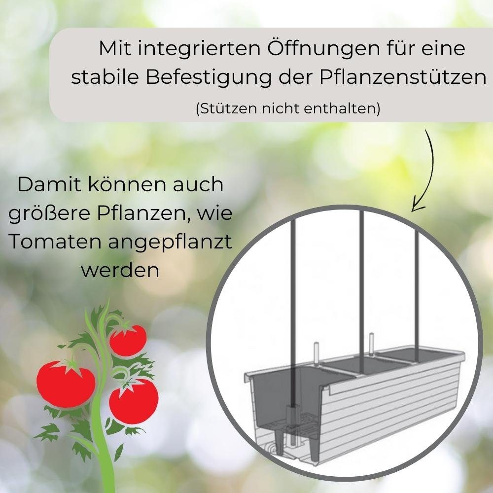 GarPet Pflanzkübel Pflanzkübel mit Wasserspeicher Rollen Griff