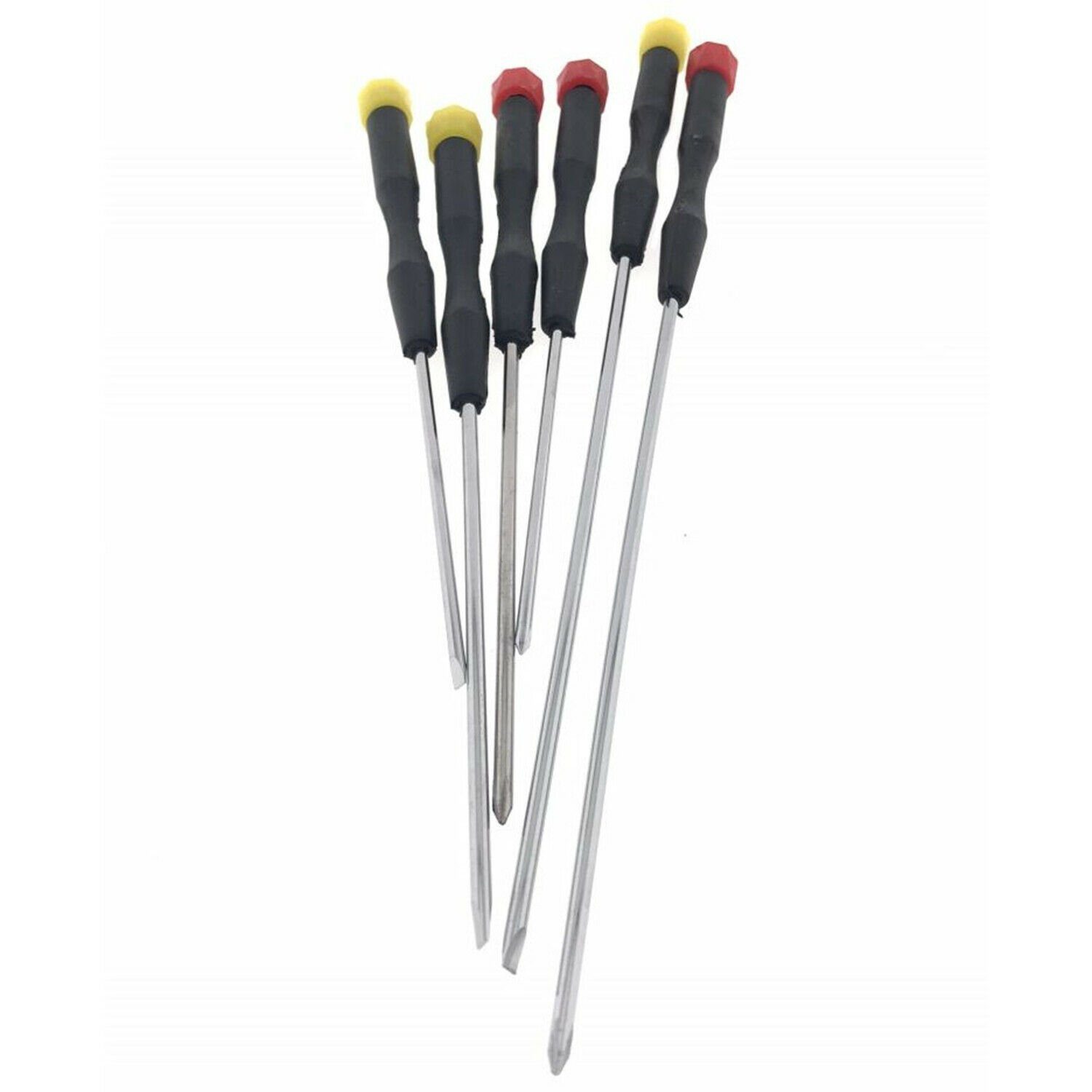BENSON Schraubendreher 6x Schraubendreher Schraubenzieher 170 - 240 mm, (6 St), extra lang, Set, Kreuz und Schlitz