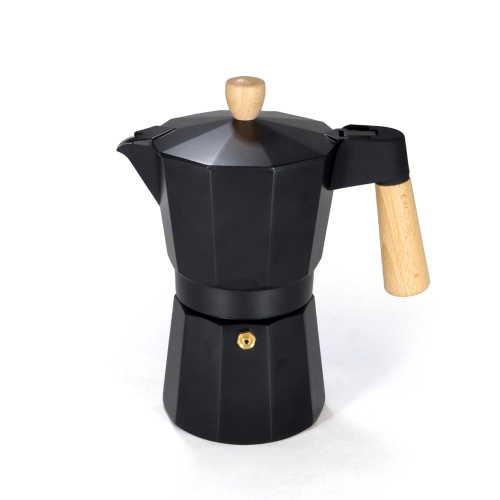 Origin Outdoors Espressokocher, Espresso Maker 'Bellanapoli' - 6 Tassen Echtholzgriff