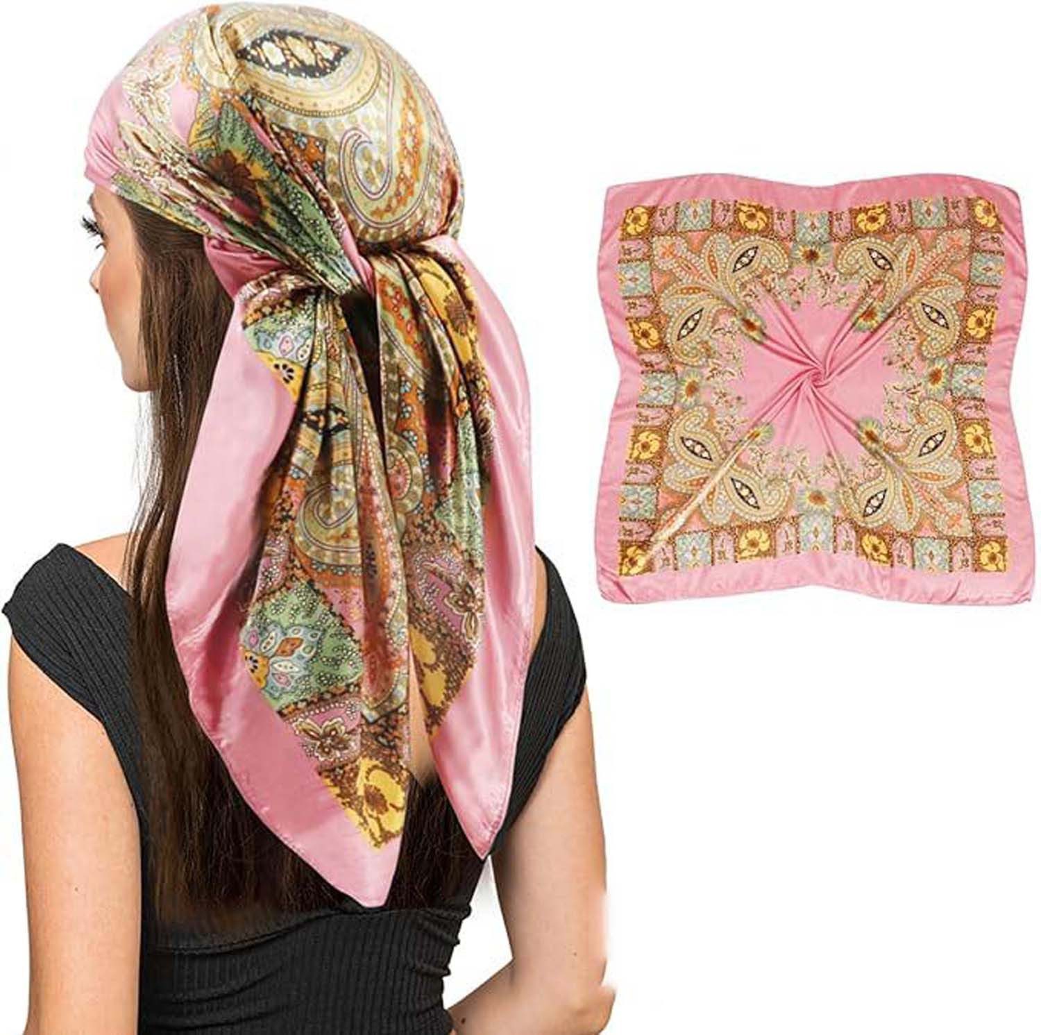 Zaewry Halstuch 90x90cm Kopftuch Bandanas Haartuch für Damen