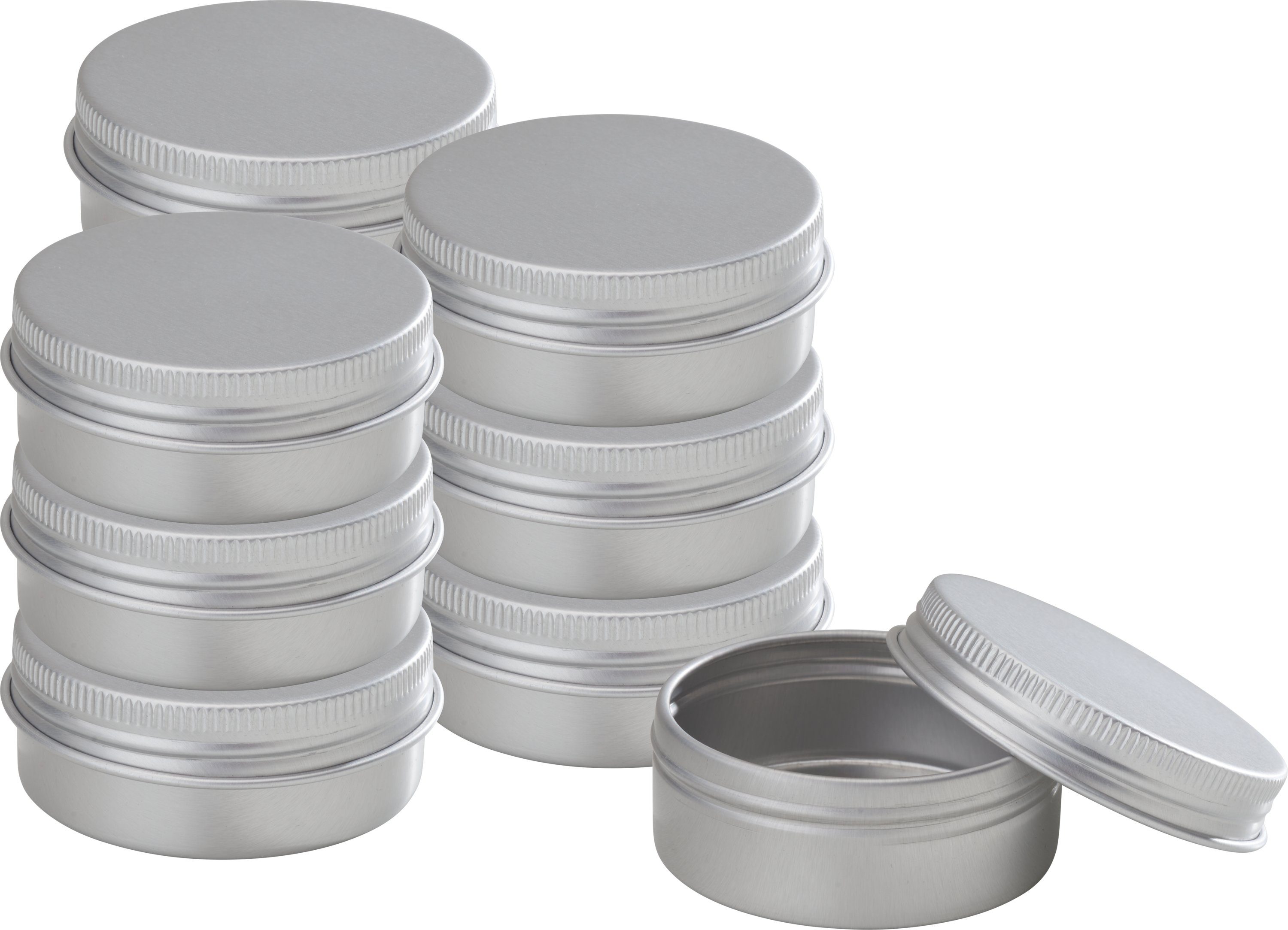 VBS Aufbewahrungsbox Rund, mit Schraubdeckel Aluminium günstig online kaufen