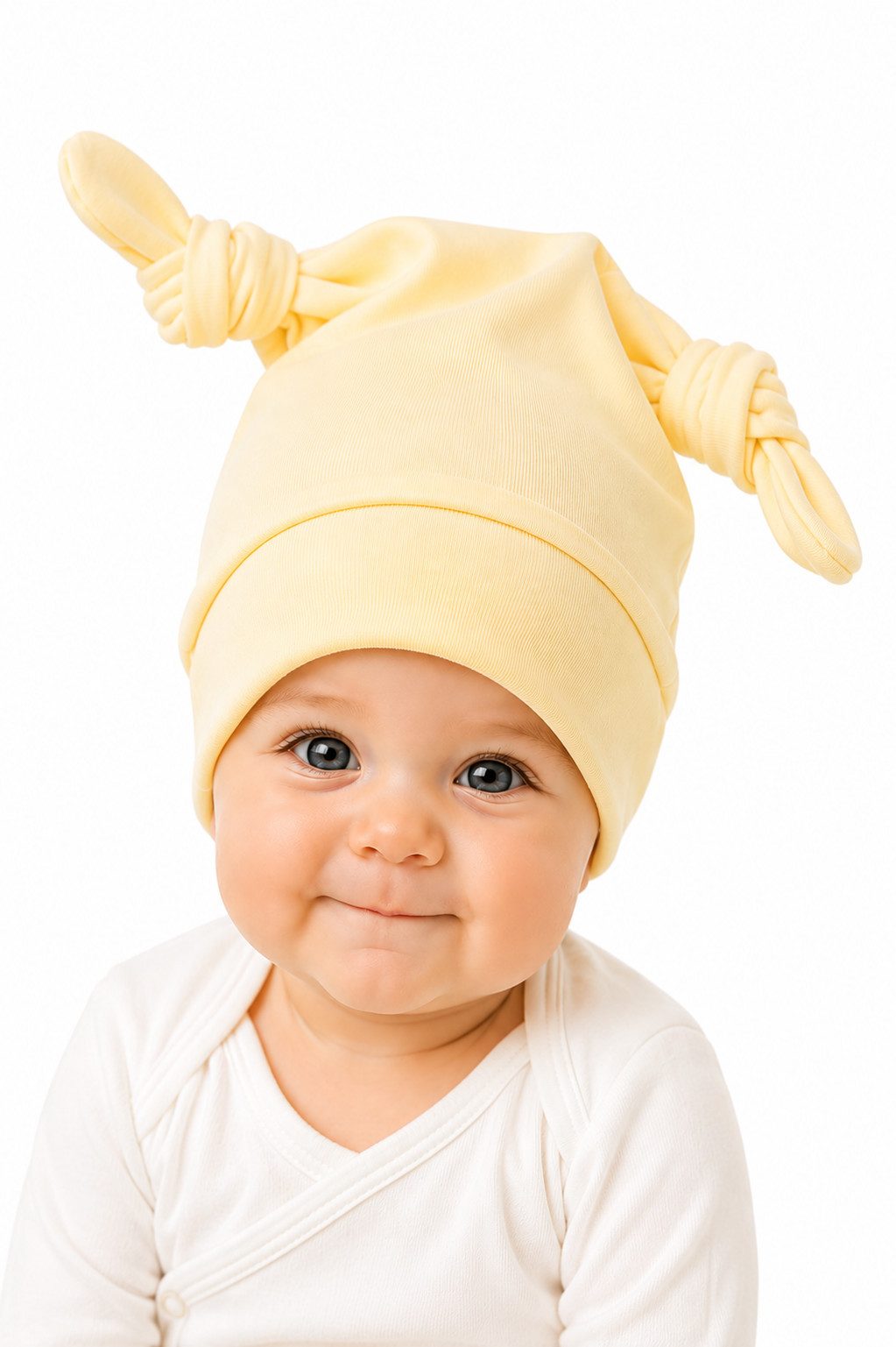 La Bortini Erstlingsmütze Babymütze Knotenmütze Baby Mütze mit Knoten elastisch in verschiedenen Farben erhältlich, 36 38 40 42 44 46 48 50 52 53