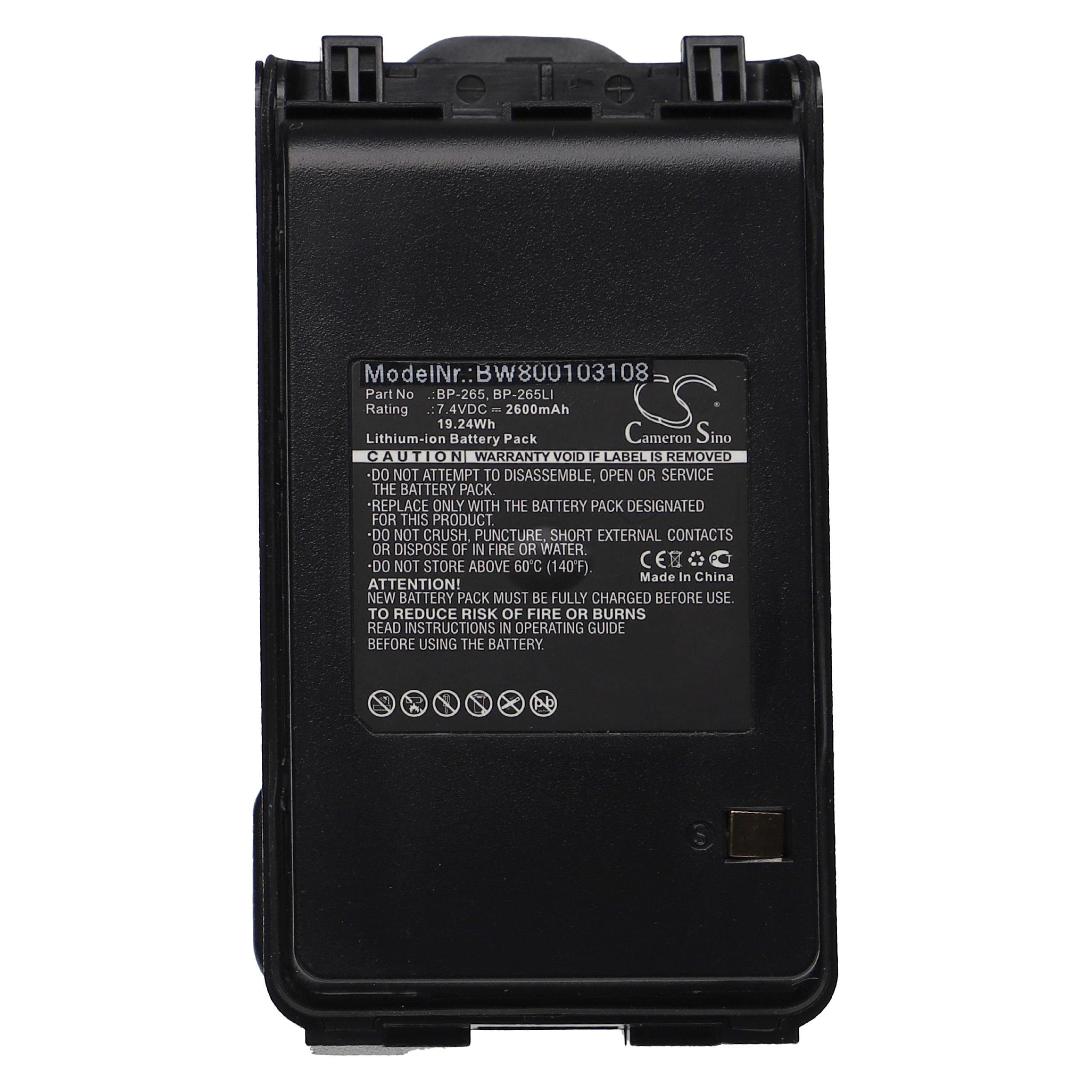 vhbw kompatibel mit Icom IC-S70, IC-F4101D, IC-F4008, IC-F4108D Akku Li-Ion 2500 mAh (7,4 V)