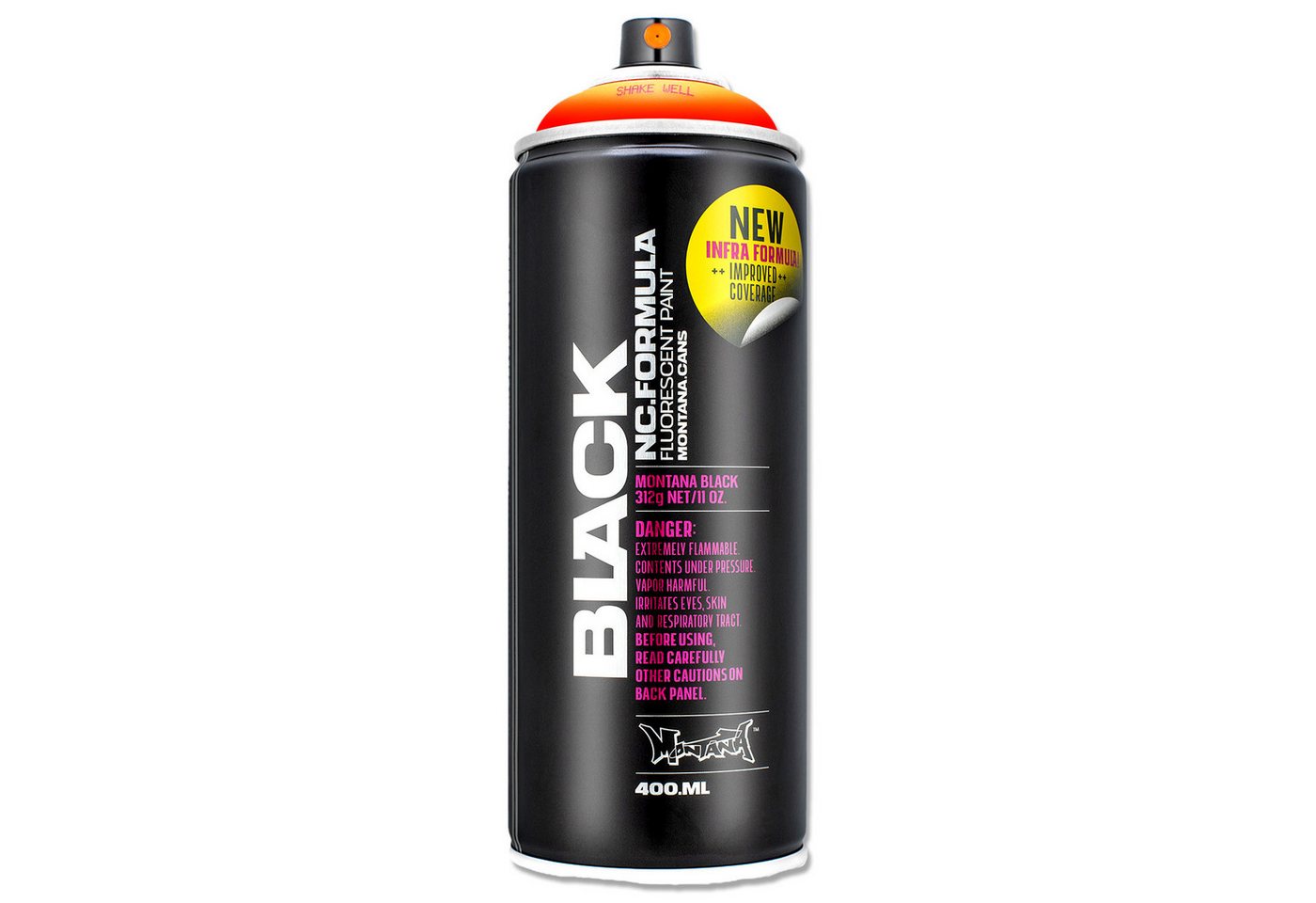 Montana Cans Sprühlack Spraydose Neon 400ml fluoreszierend, 6 Farben, Montana BLACK INFRA