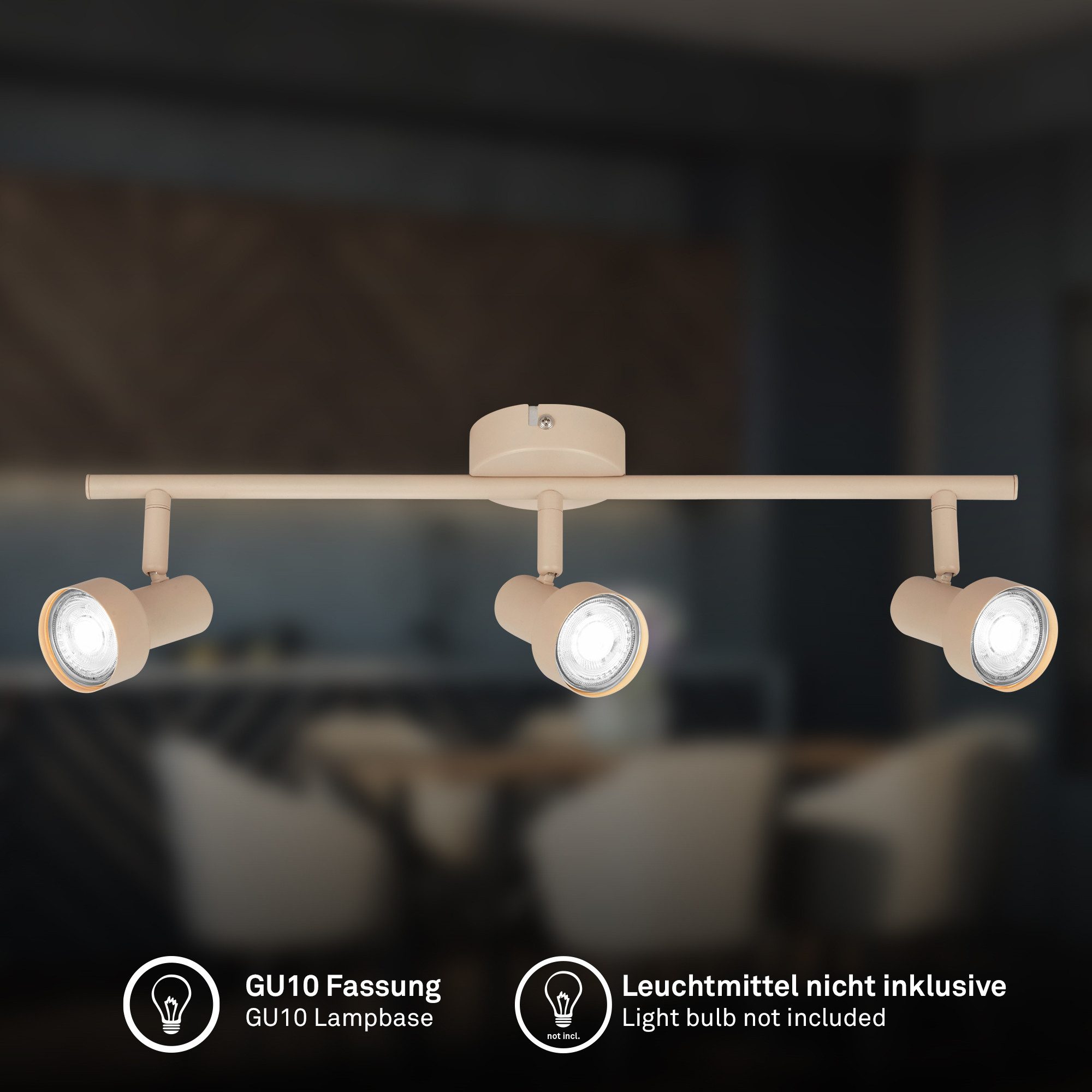 Briloner Leuchten Deckenspot LED Wandlampe Innen Wohnzimmer GU10, exkl. Leuchtmittel, ohne Leuchtmittel, 2700K - Extra - Warmweiß, Wandlampe, 12x8x12,3cm, Schwarz, max.40W, GU10, Innen, Wohnzimmer