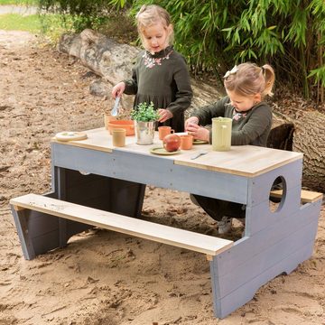 MUDDY BUDDY® Garten-Kindersitzgruppe Creator, Outdoor Spieltisch, natur - wolkengrau