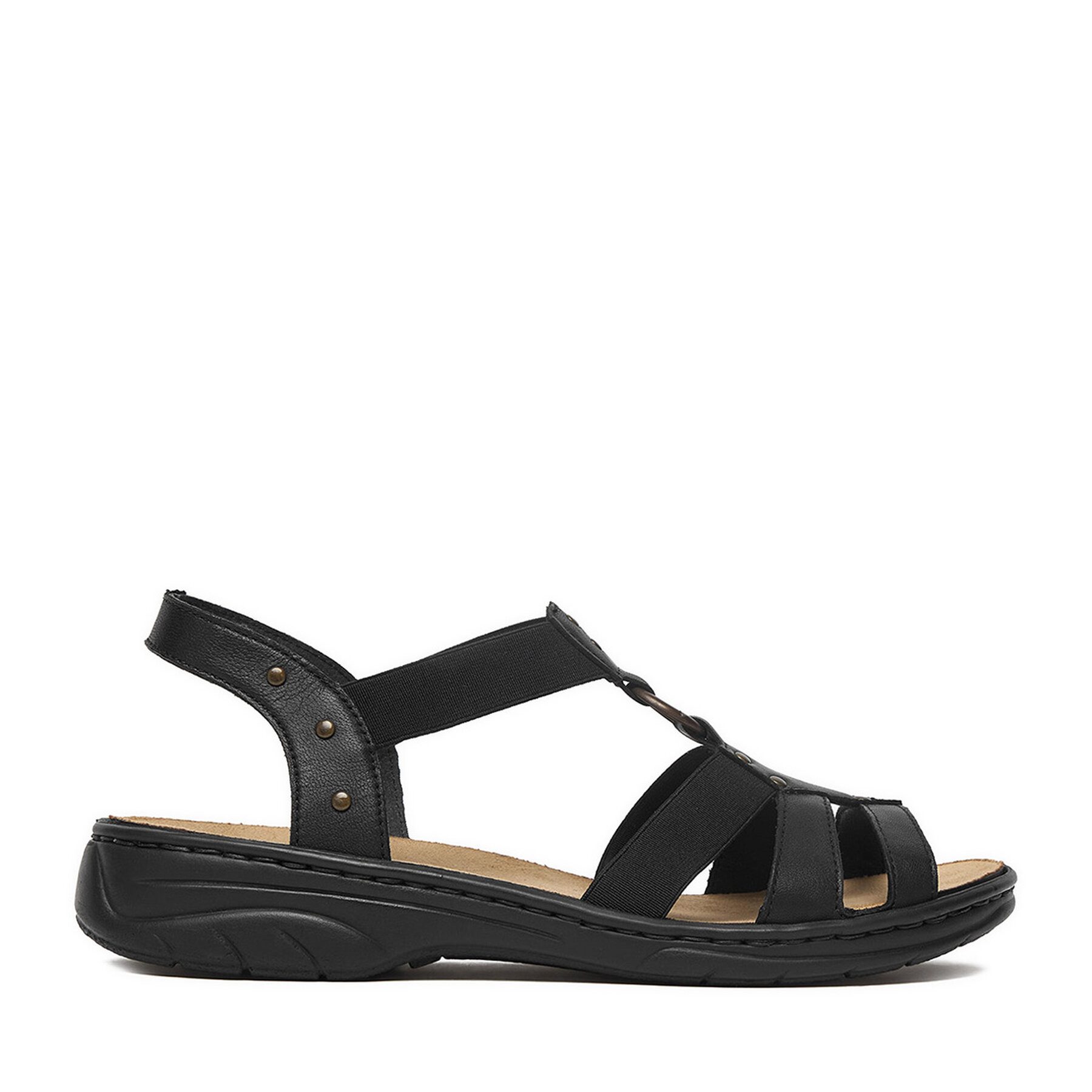 Rieker Damen-Sandalen Schwarz 64574-00 Sandale
