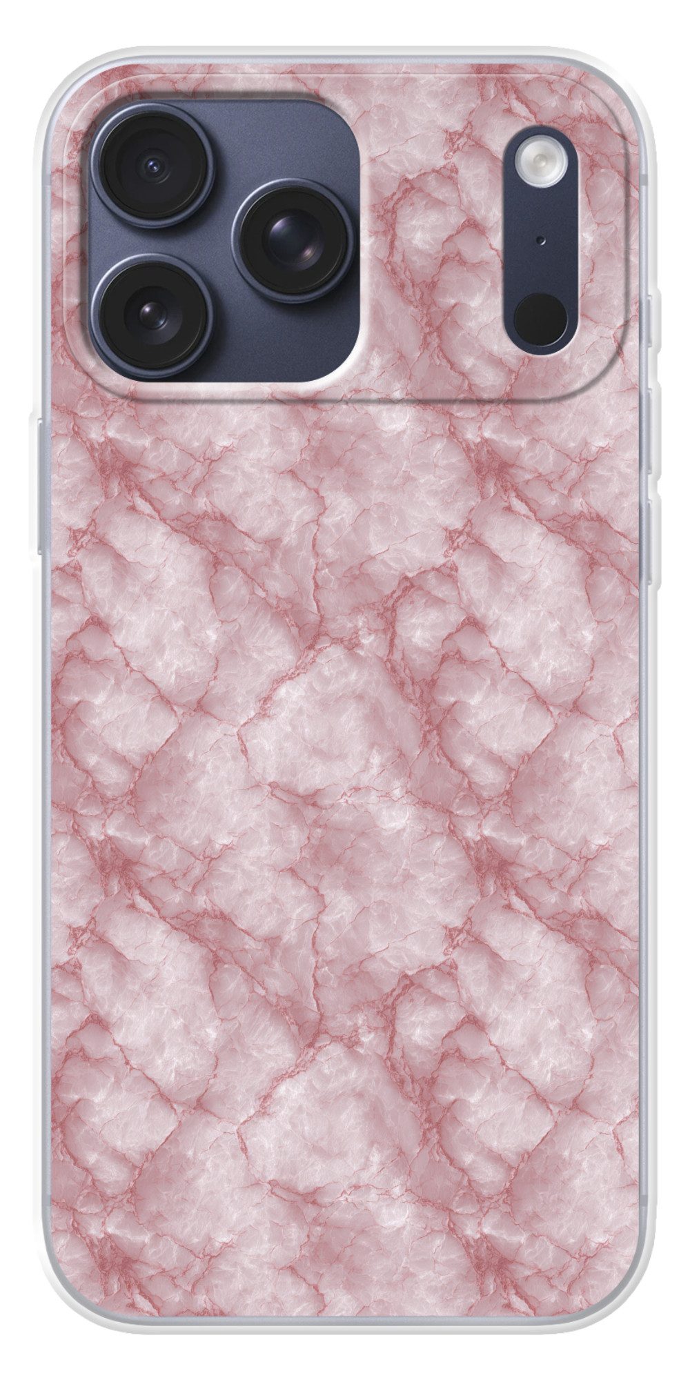 MuchoWow Handyhülle für Apple iPhone 17 Pro Max Rosa - Quarzmarmor - Adern, Smartphone-Bumper, Print, Handy Schutzhülle Dünn