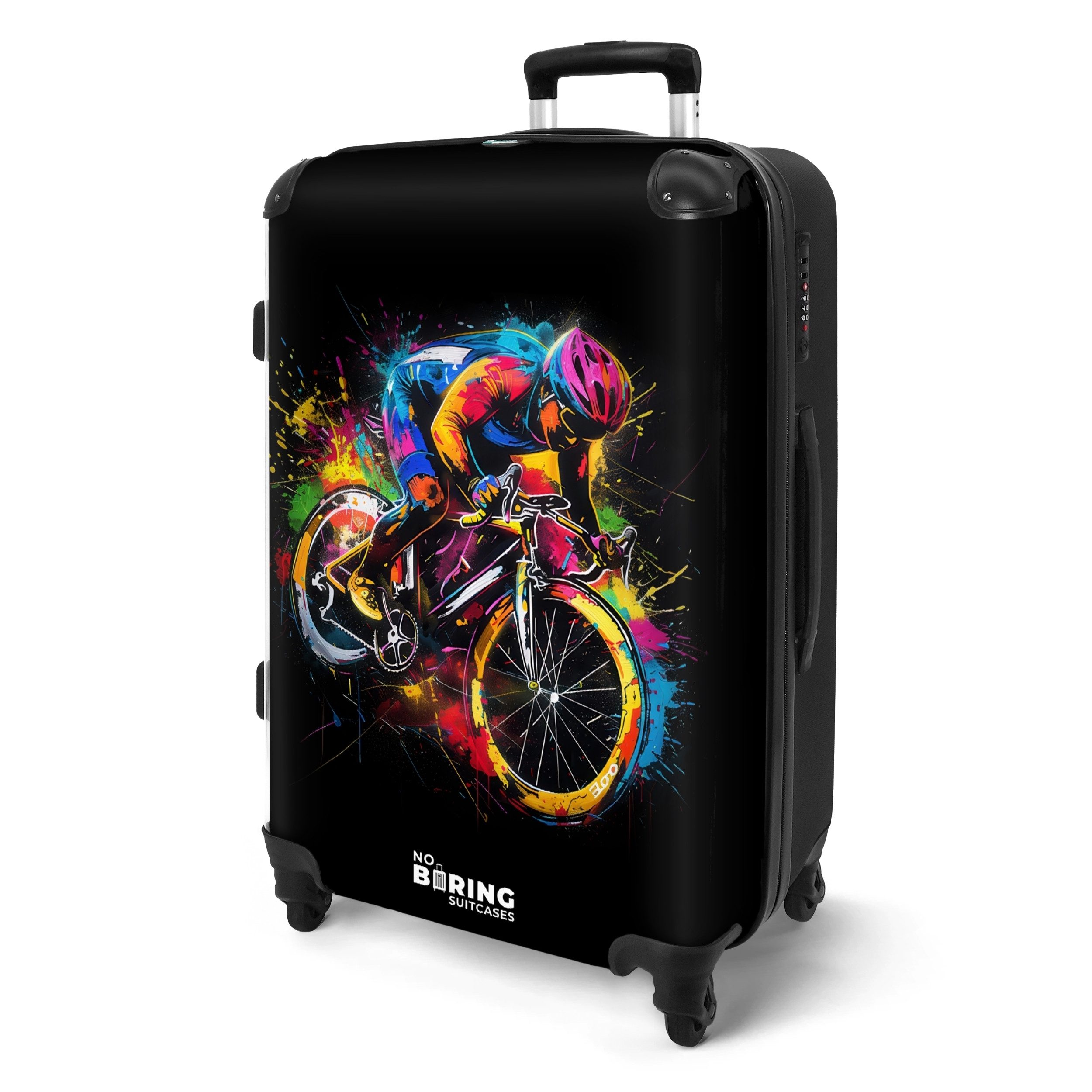 NoBoringSuitcases.com© Hartschalen-Trolley Bunter Radfahrer mit Farbe günstig online kaufen