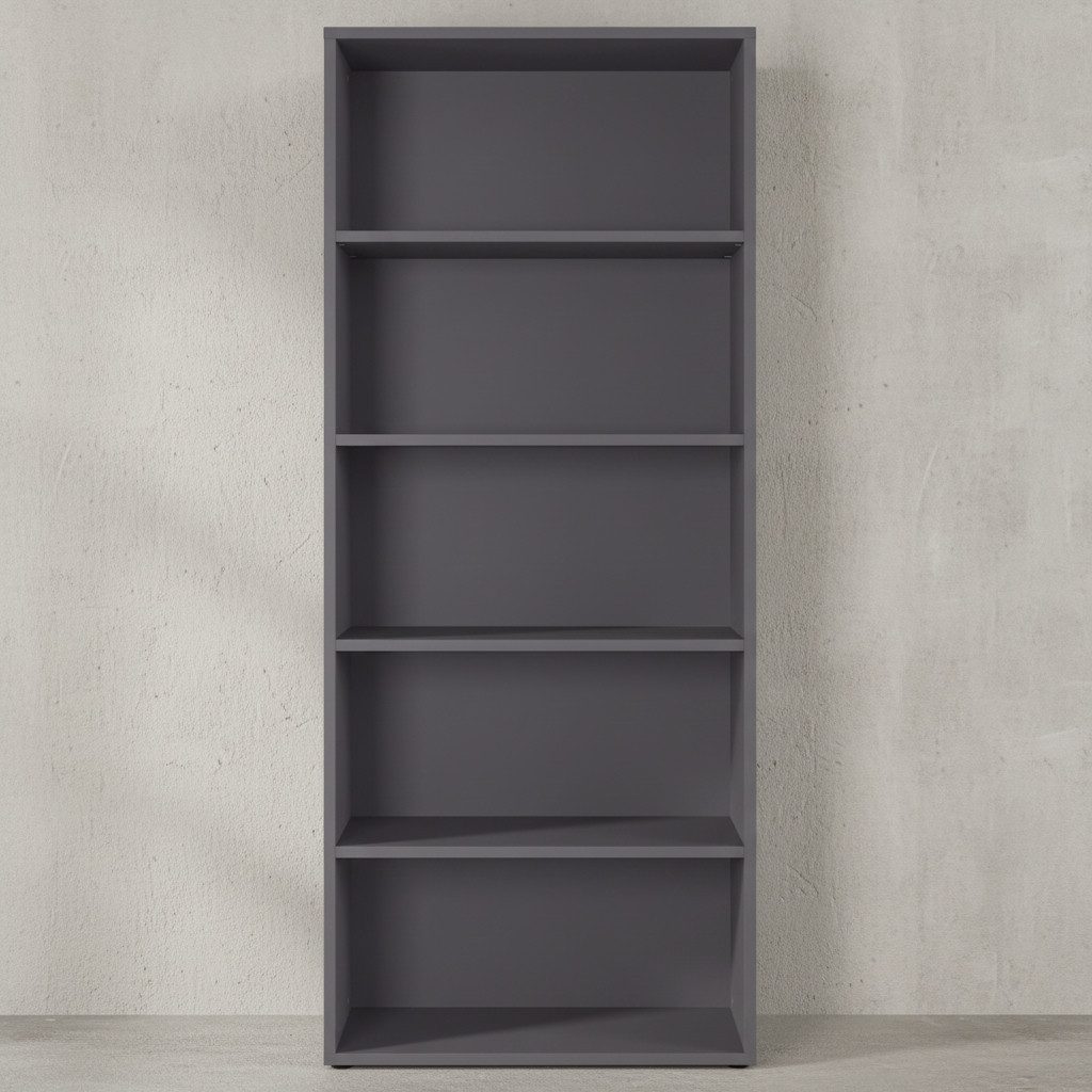 KADIMA DESIGN Aktenregal Aktenregal Universal FRANKFURT groß 197cm hoch, 80cm breit, Büroregal, Büromöbel Made in Germany, Hochschrank offen, Bücherregal, Standregal, Belastbarkeit Böden: 22 kg, 5 Ordnerhöhen, passend zu Serie Stuttgart