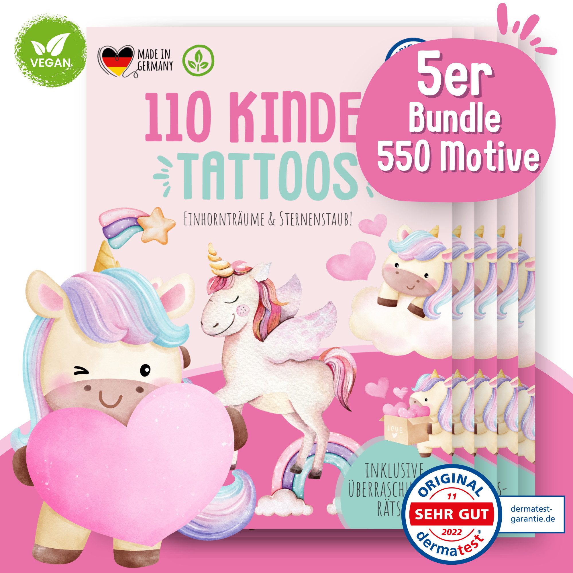 MeinBaby123® Kindertattoo 550 hautfreundliche Hauttattoos für Kinder, Geschenk für Kinder, Mitgebsel Kindergeburtstag, Geschenk Jungs & Mädchen