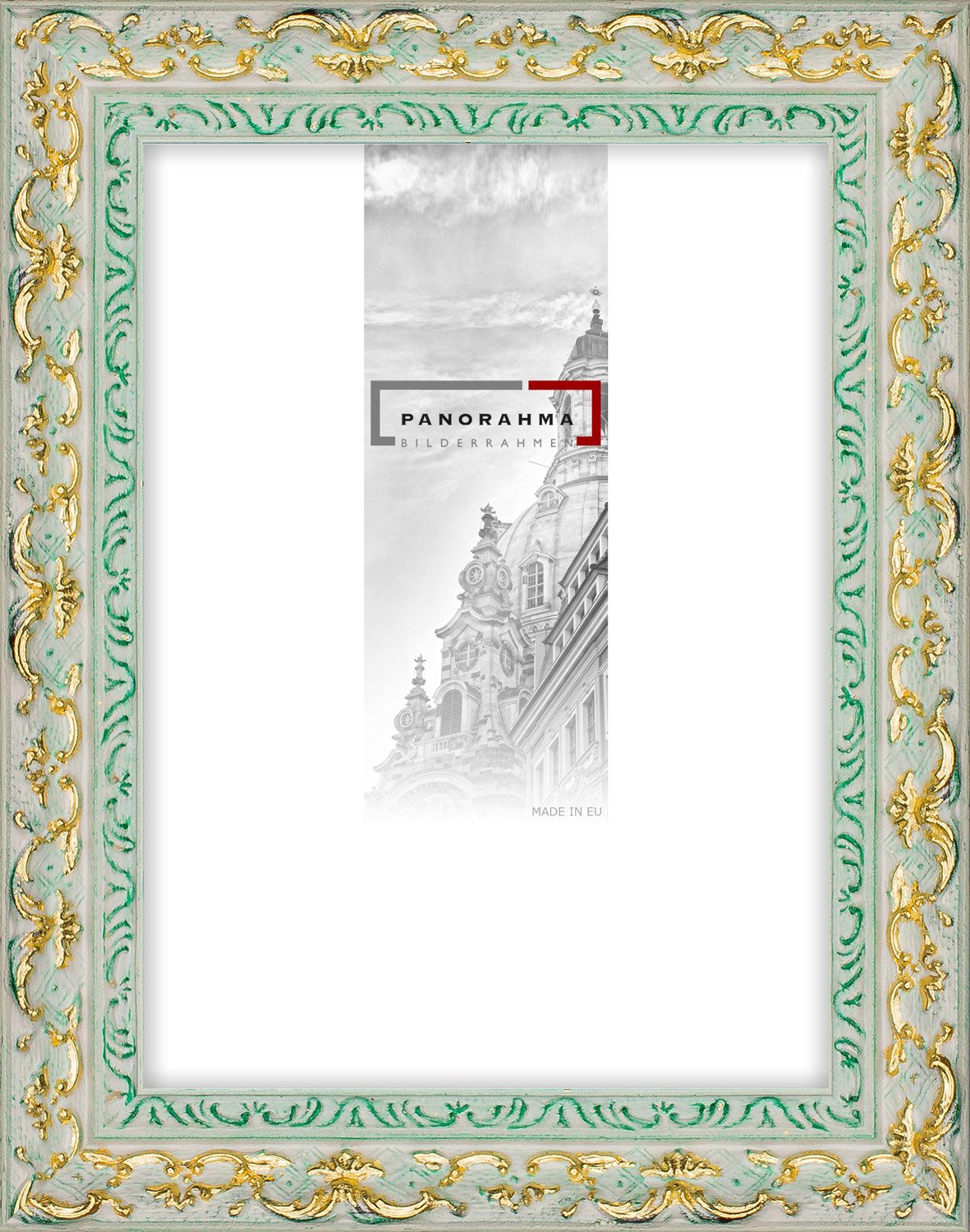 Panorahma Bilderrahmen Panorahma Holz-Bilderrahmen Barock Weiß-Gold-Rot 30x40 cm, 1 Rahmen