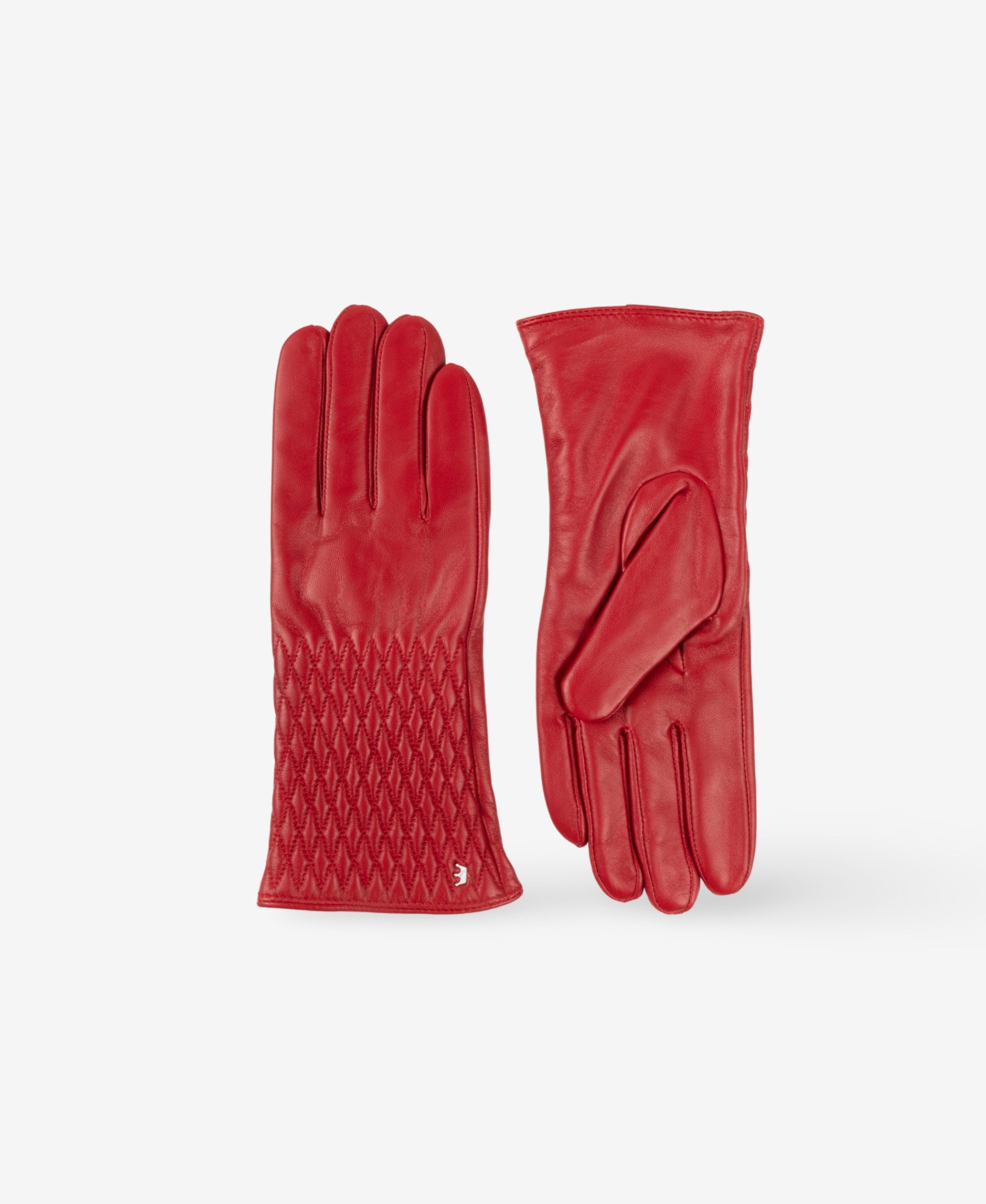 GLAMIRA Lederhandschuhe Venus Rote Lederhandschuhe (2-St)