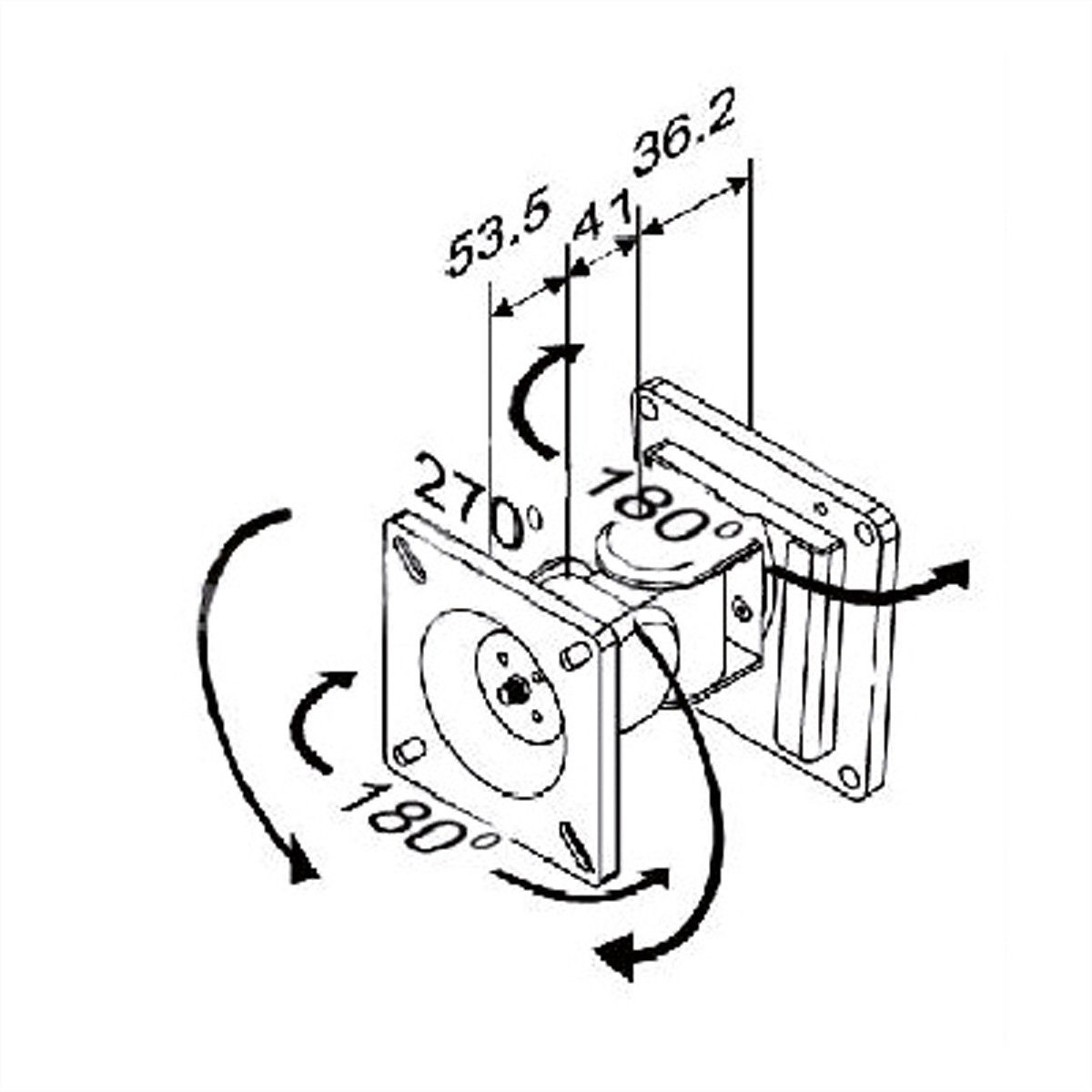 VALUE Monitor-Halterung LCD-Befestigung, Wandmontage, 2 Gelenke, (bis 24 Zoll, 14-24 Zoll, bis 8 kg)