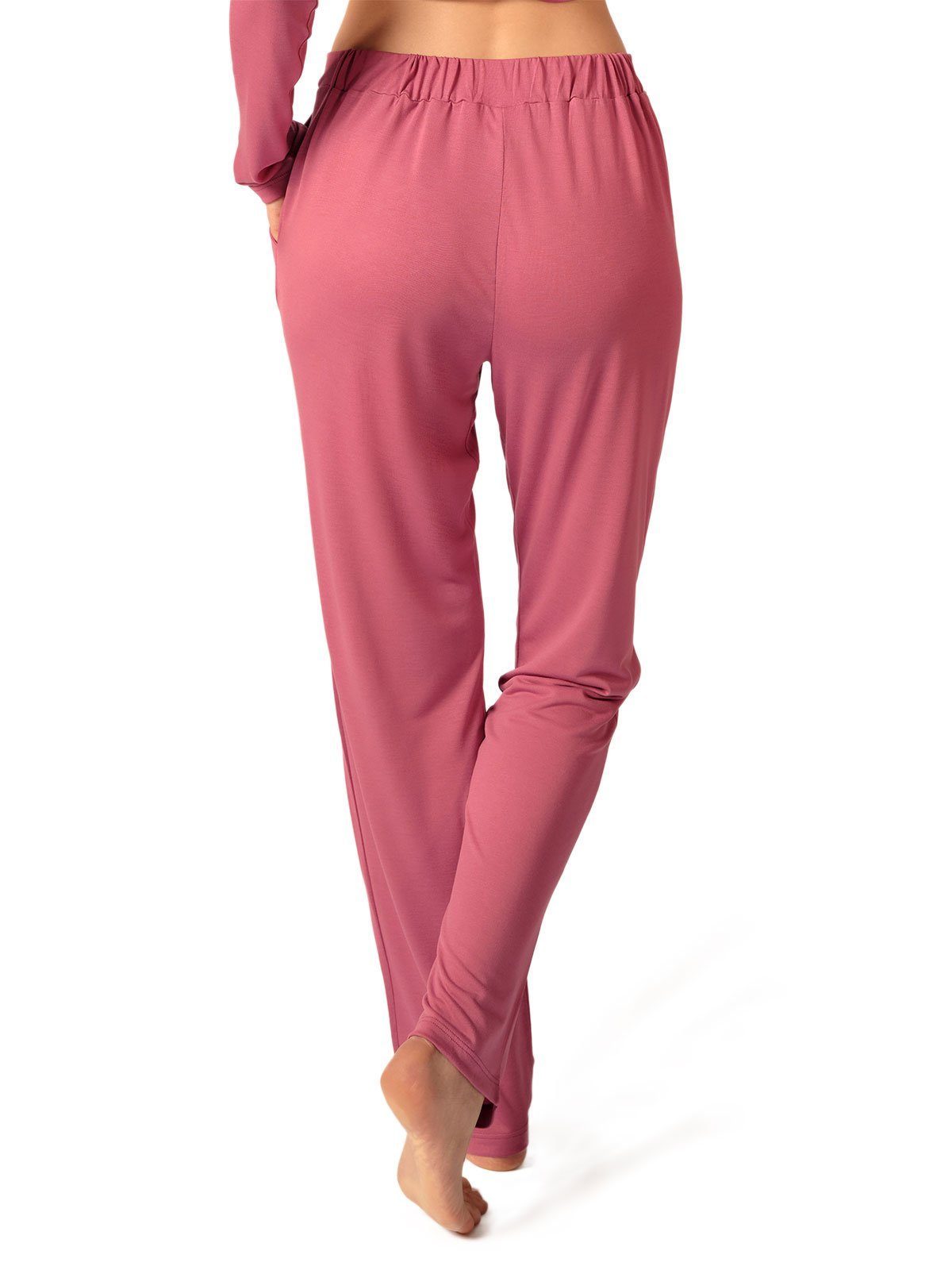 HUBER Loungehose Damen Hose lang hautnah Night Basic Selection (Stück, 1-tlg) -