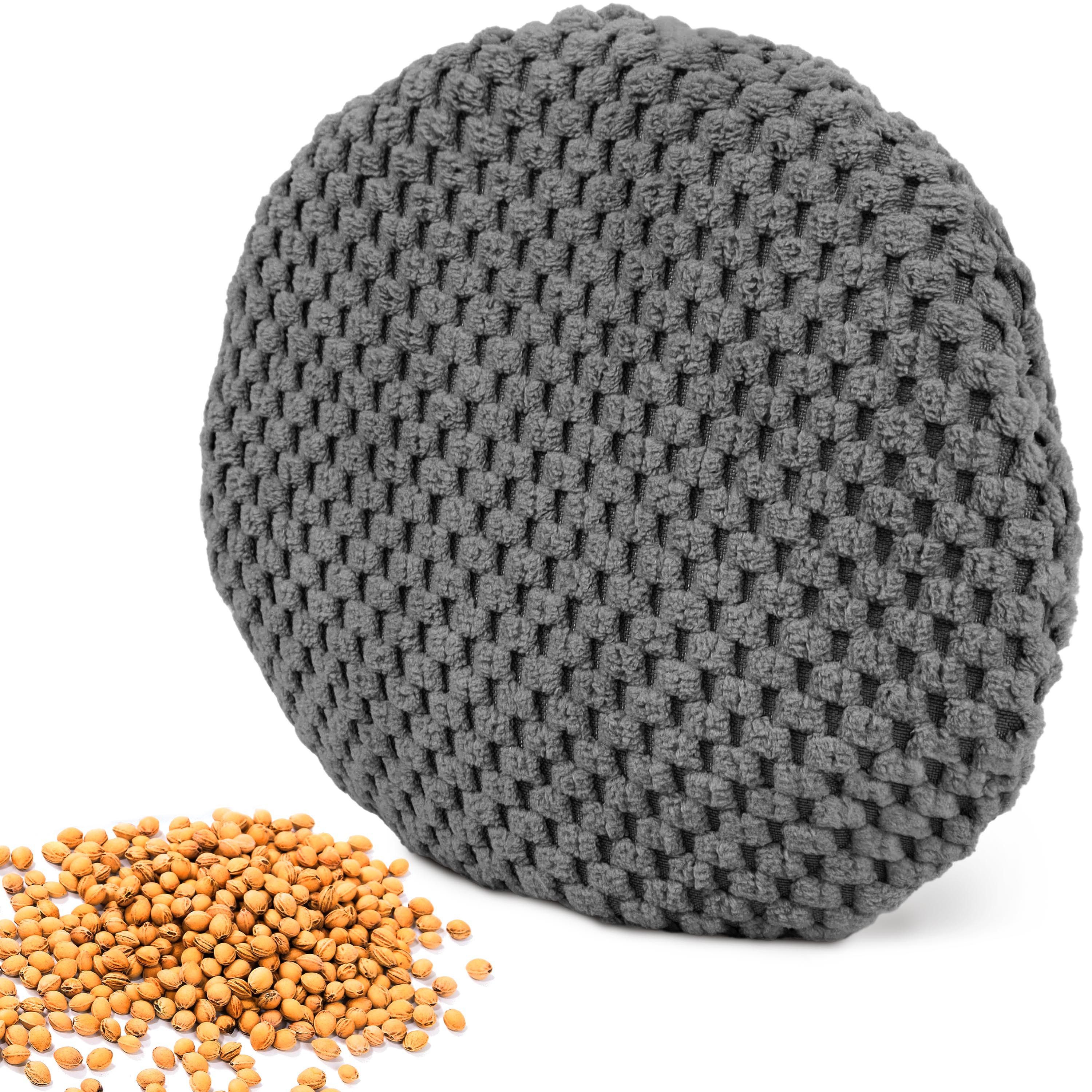 Amilian Kirschkernkissen rund Ø16 cm - Wärmekissen Mikrowelle & Kältekissen - Körnerkissen, Mikrowellenkissen, für Nacken, Schulter, Bauch, Hände, punktuelle Wärme - mikrowellengeeignet