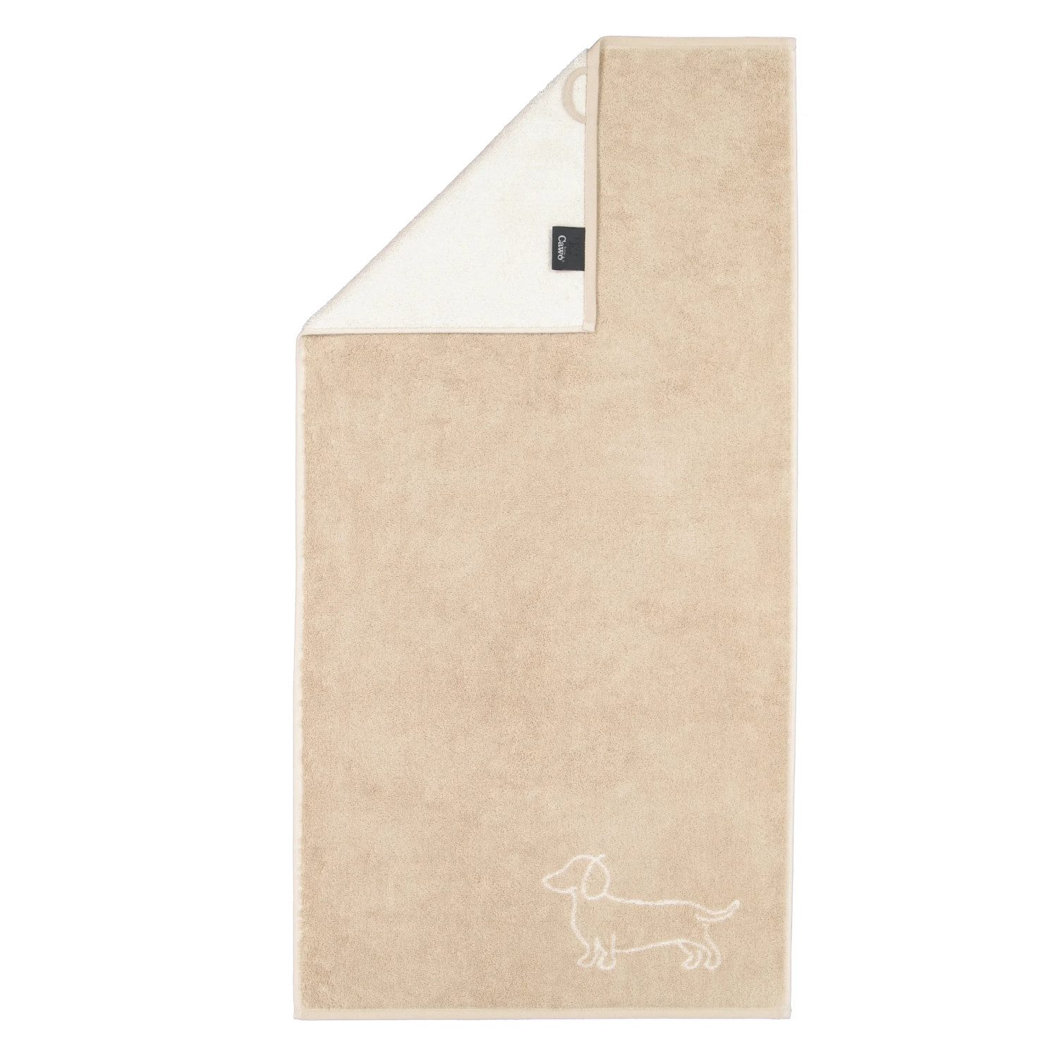 Cawö Handtuch Cawö Handtuch Duschtuch Gästetuch We love Dogs 6248-33 Dackel Natur, Walkfrottier, 100% Baumwolle