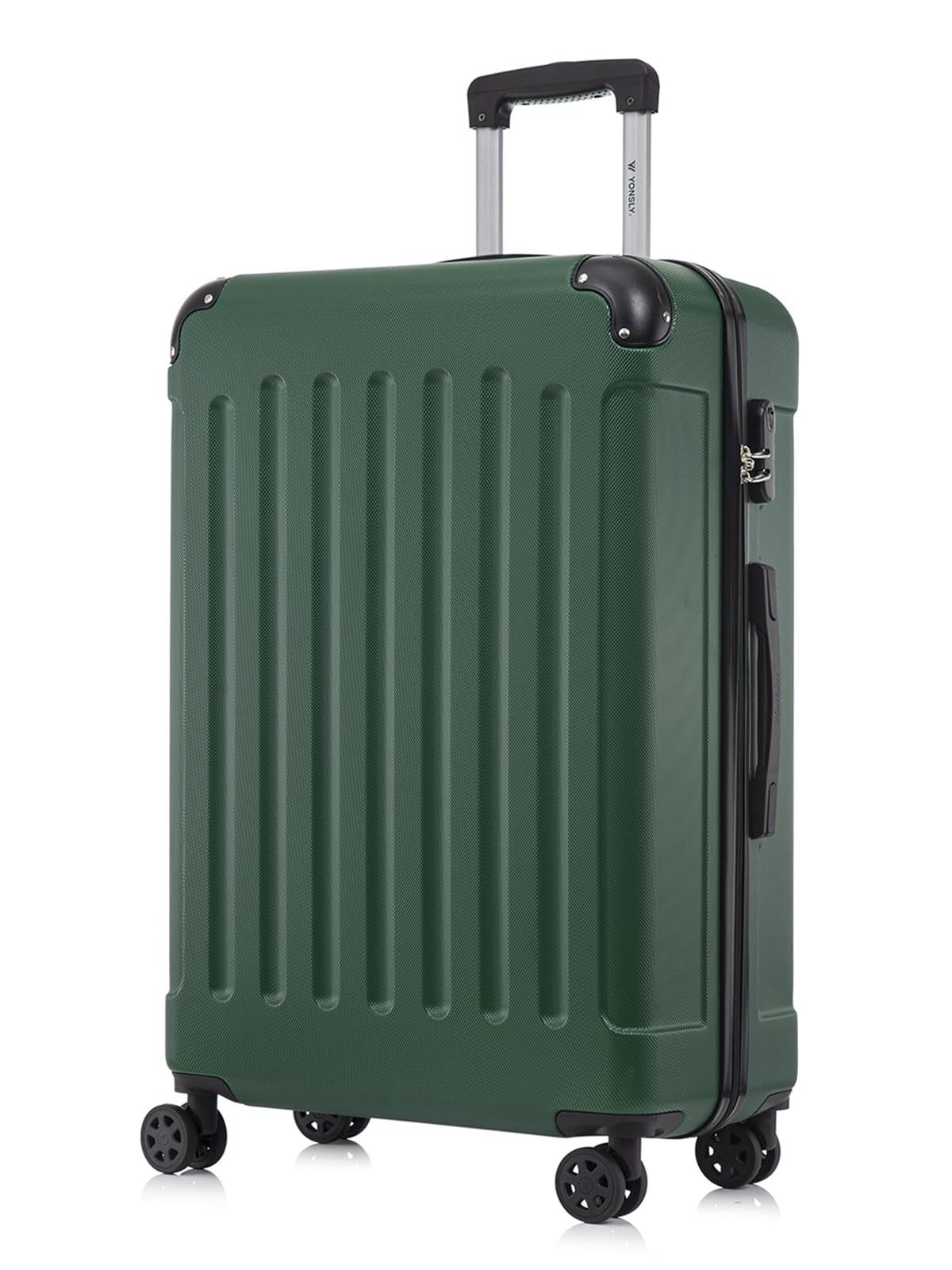 yonsly Hartschalen-Trolley Hartschalen-Koffer Trolley 360° Rollen, robuster Reisekoffer, 4 Rollen, mit Zahlenschloss, für Business und Urlaub 46/55/66/76 cm