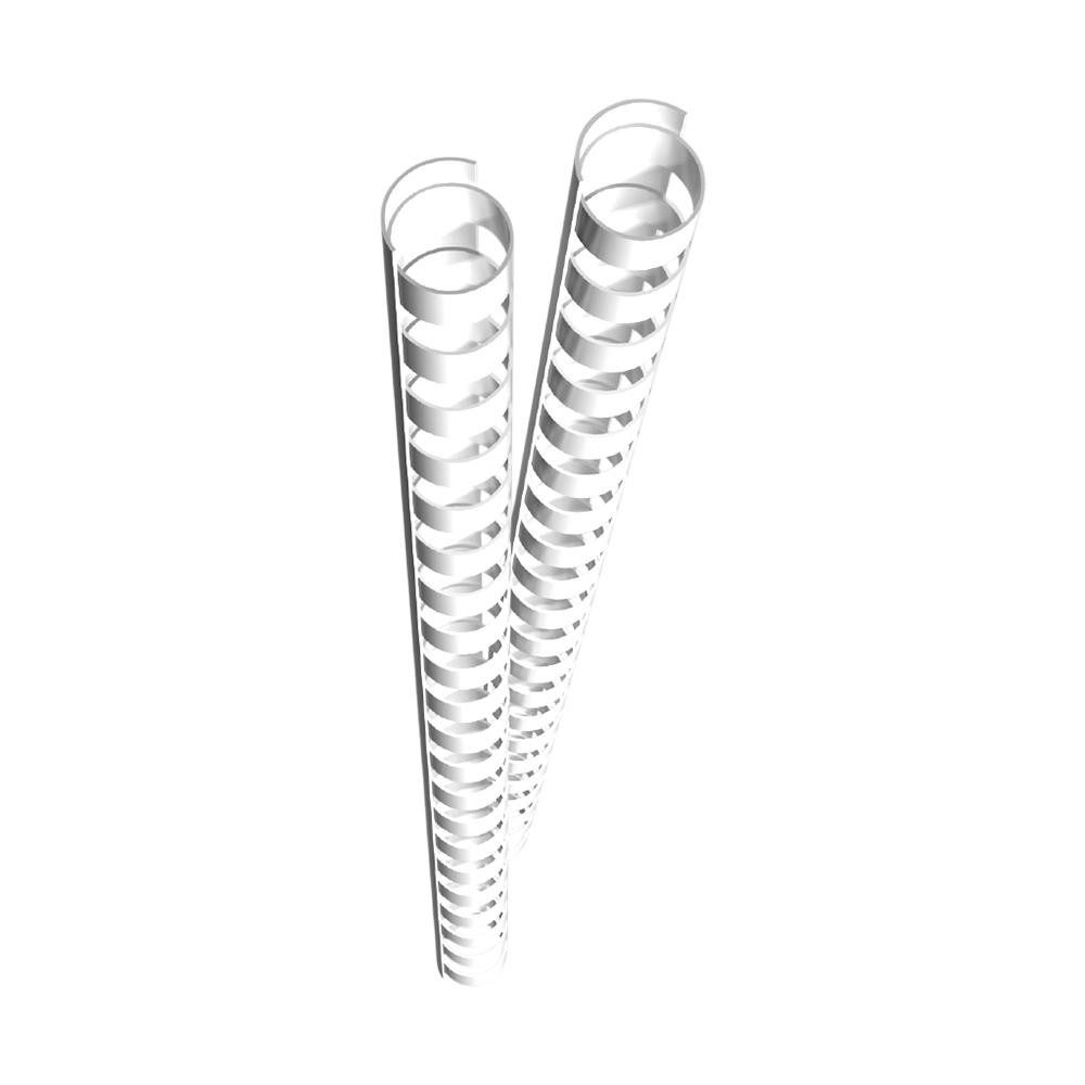 GENIE Drahtbindegerät 12381 Kunststoffspiralen DIN A4, 12 mm, 25 Stück, 21-Ring-System, bis 85 Blatt, um 180° umschlagbar