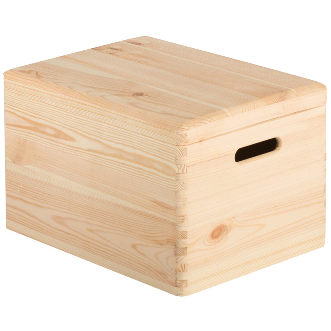Astigarraga Kit Line Holzkiste Holzkiste mit Klappdeckel; verschiedene Größen; Vollholz; Vorratsbox, Wände aus Kiefernvollholz