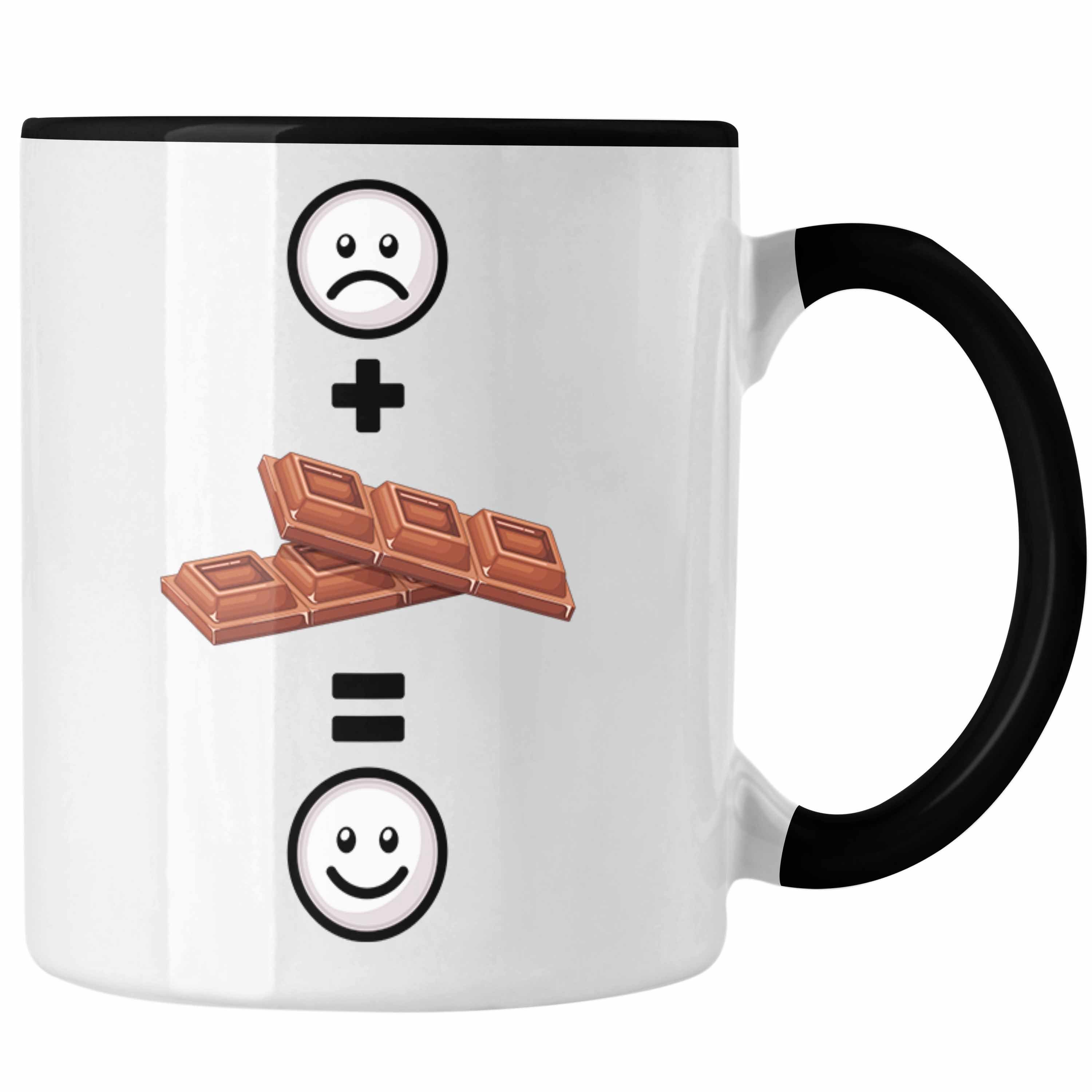 Trendation Tasse Schokolade Tasse Geschenk für Schoko-Liebhaber Lustige Geschenkidee :( Schwarz