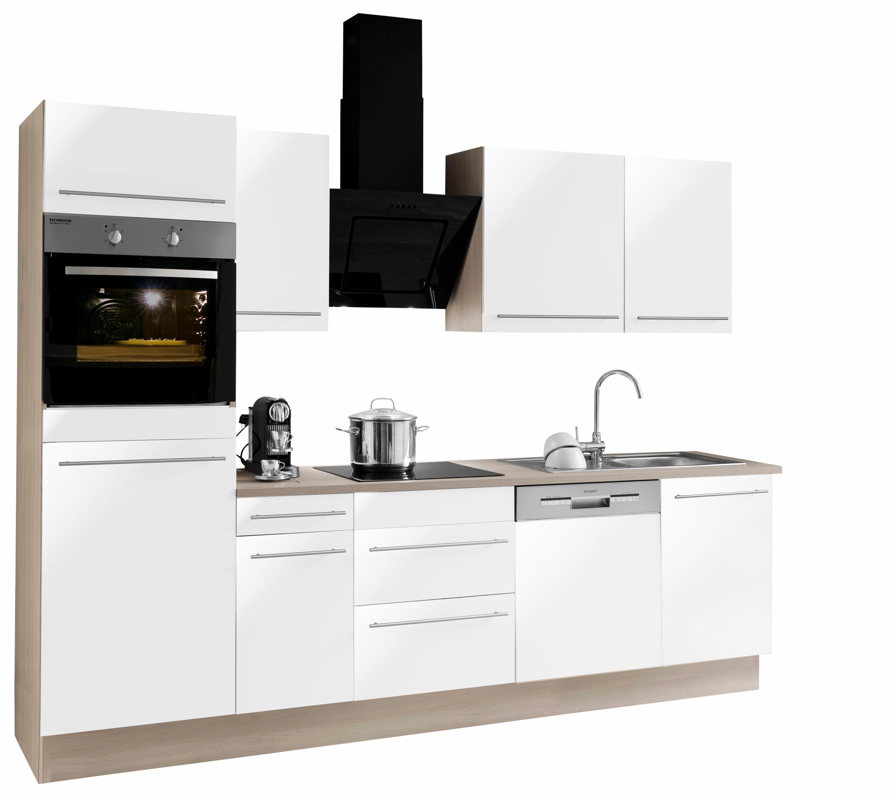 OPTIFIT Küchenzeile Bern, mit E-Geräten, Breite 270 cm, höhenverstellbare Füße, gedämpfte Türen weiß