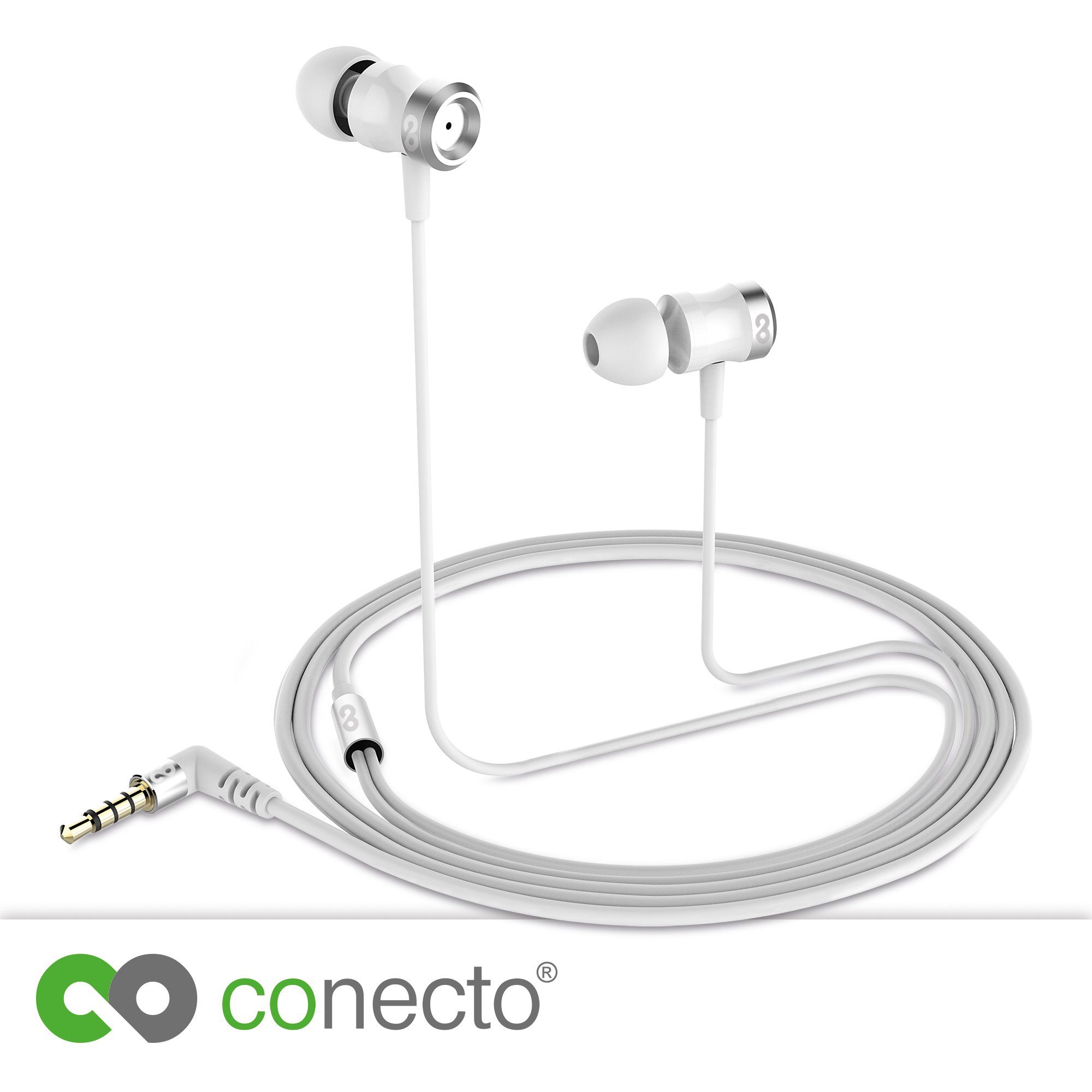 conecto (In-Ear Ohrpassstücken weiß conecto / mit (optional: In-Ear Earphones 3 In-Ear-Kopfhörer Kopfhörer Ohrhörer)