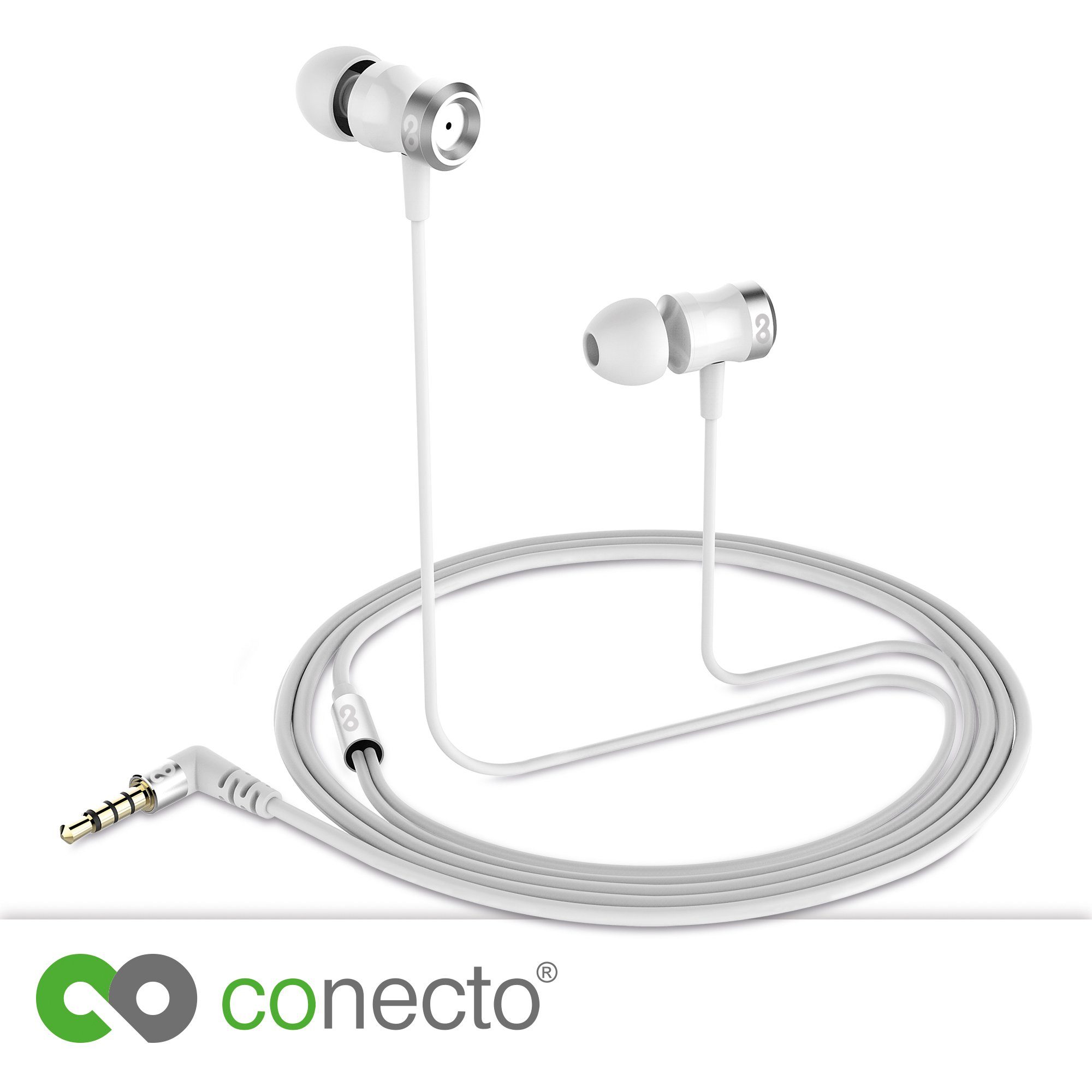 conecto conecto In-Ear Kopfhörer / Earphones mit 3 Ohrpassstücken (optional: In-Ear-Kopfhörer (In-Ear Ohrhörer)