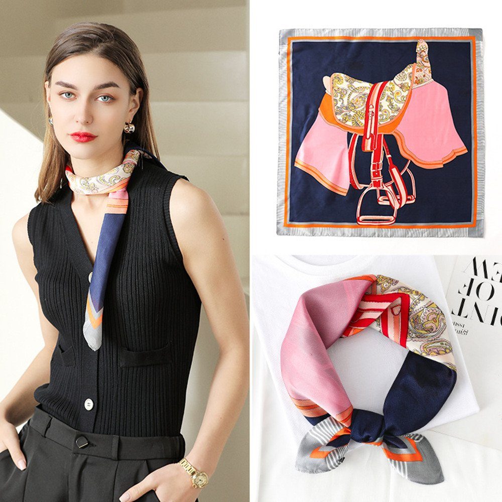XDeer Bandana Quadratisch Schal,Multifunktionstuch mit Paisley-Muster, Mehrere Größen Faux Seidenschal Seidentuch Kopftuch Vierecktuch