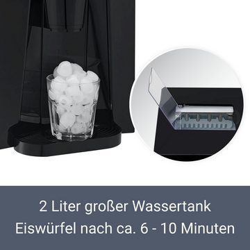 Juskys Eiswürfelmaschine PIM200L, Eiswürfel in 6 - 10 min, 12 kg in 24 h, Timer und Kaltwasserausgabe