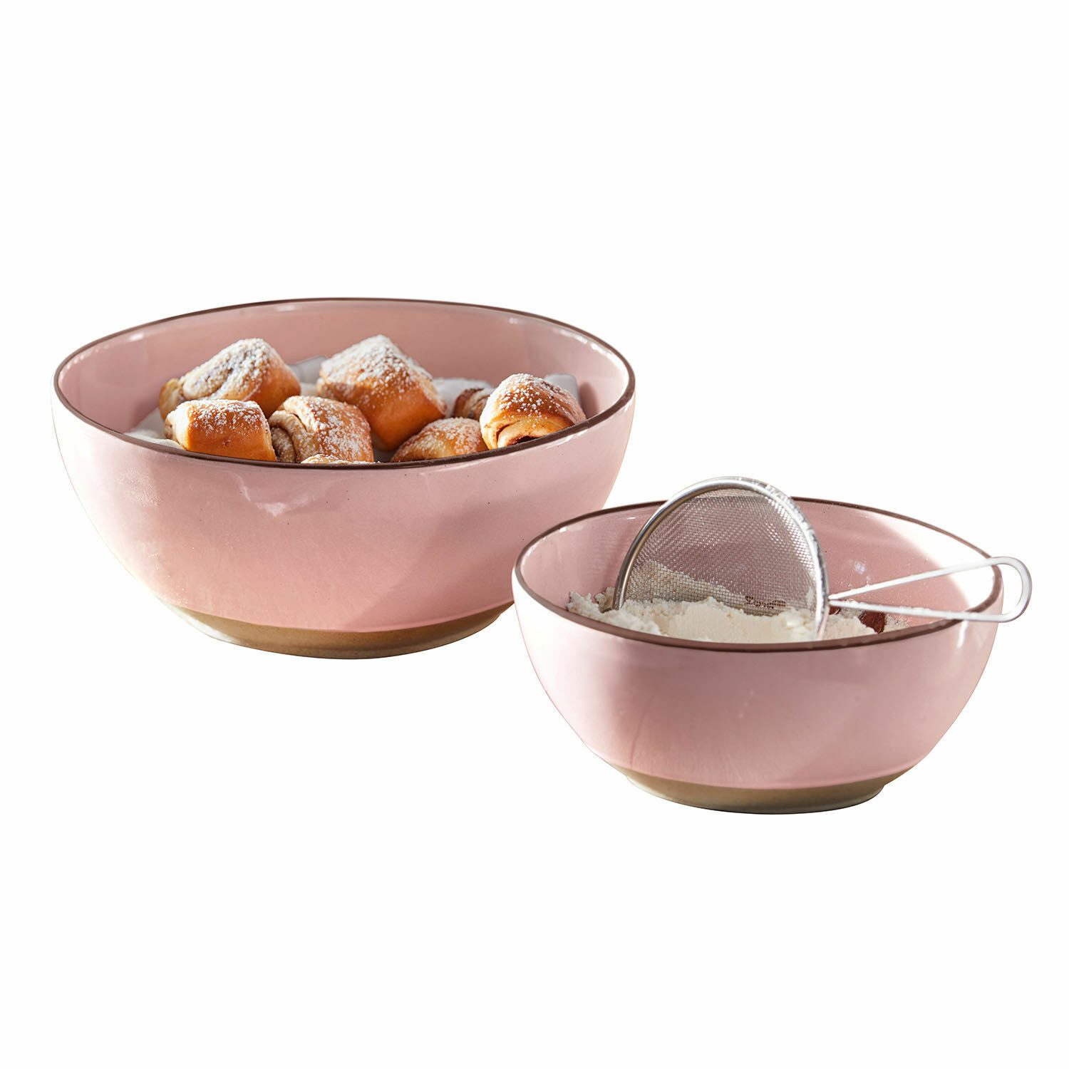 Mirabeau Geschirr-Set Schüssel 2er Set Biarré rosa, Steinzeug