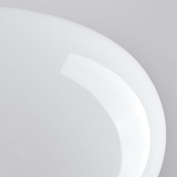 hofstein Tischleuchte moderne Nachttischlampe aus Metall/Glas in Türkis/Weiß, ohne Leuchtmittel, runde Tischlampe, Ø 20cm, Höhe 27cm, mit An-/Ausschalter, 1 x E27