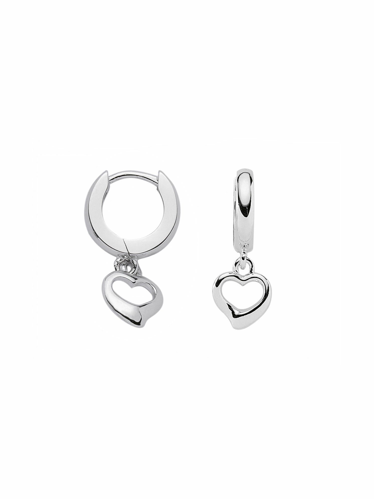 Adelia´s Paar Ohrhänger 1 Silber Damen Paar für Ohrringe Herz 11,8 Creolen Ø mm, / Silberschmuck 925 Silber 925 Sterling