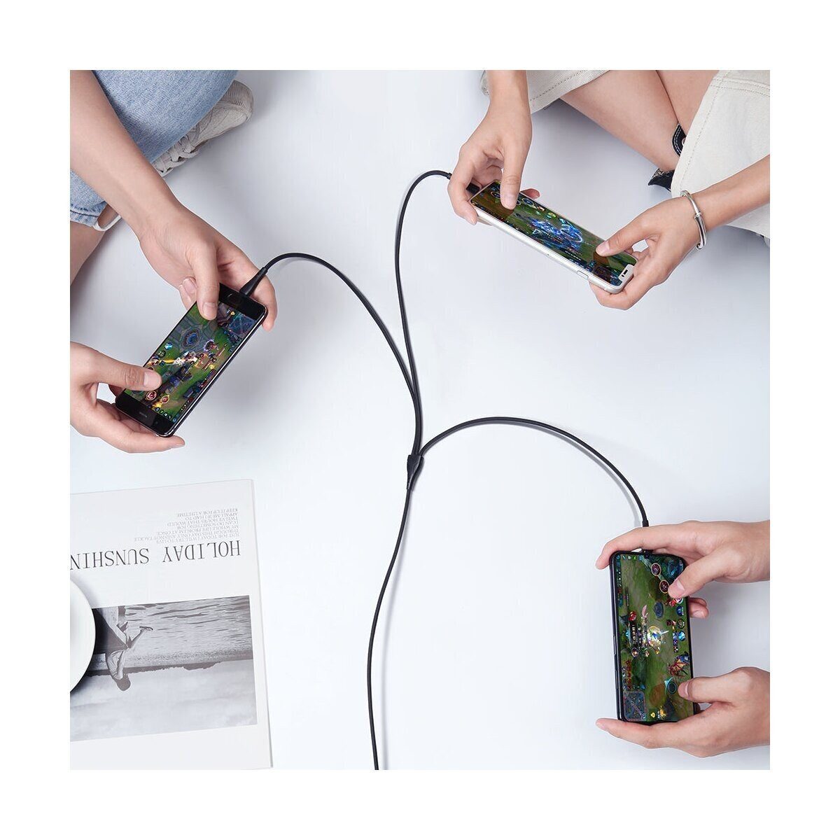 mcdodo 3in1 USB auf USB-C/Lightning/Micro USB Kabel, 1,2m (Schwarz) Smartphone-Kabel