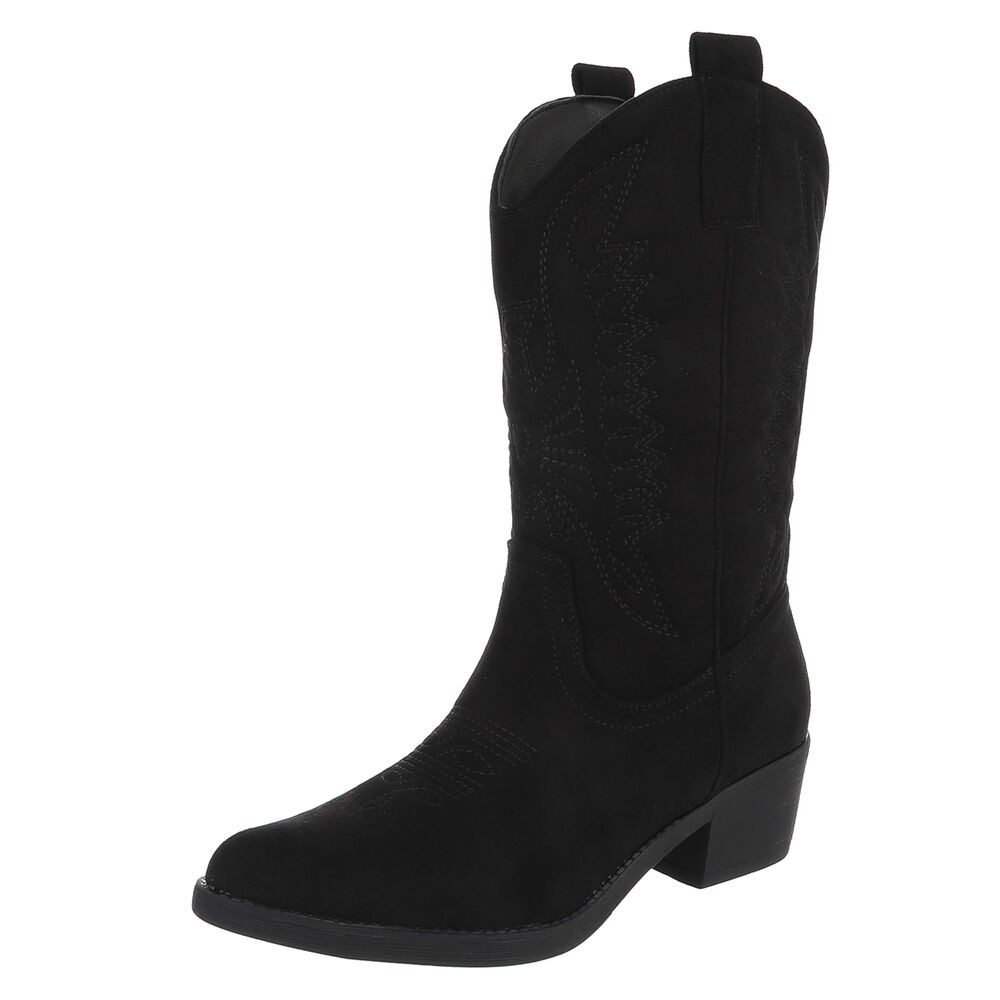 Ital-Design Elegante Damen-Stiefel mit Kunstvollen Details und Absatz Weste günstig online kaufen