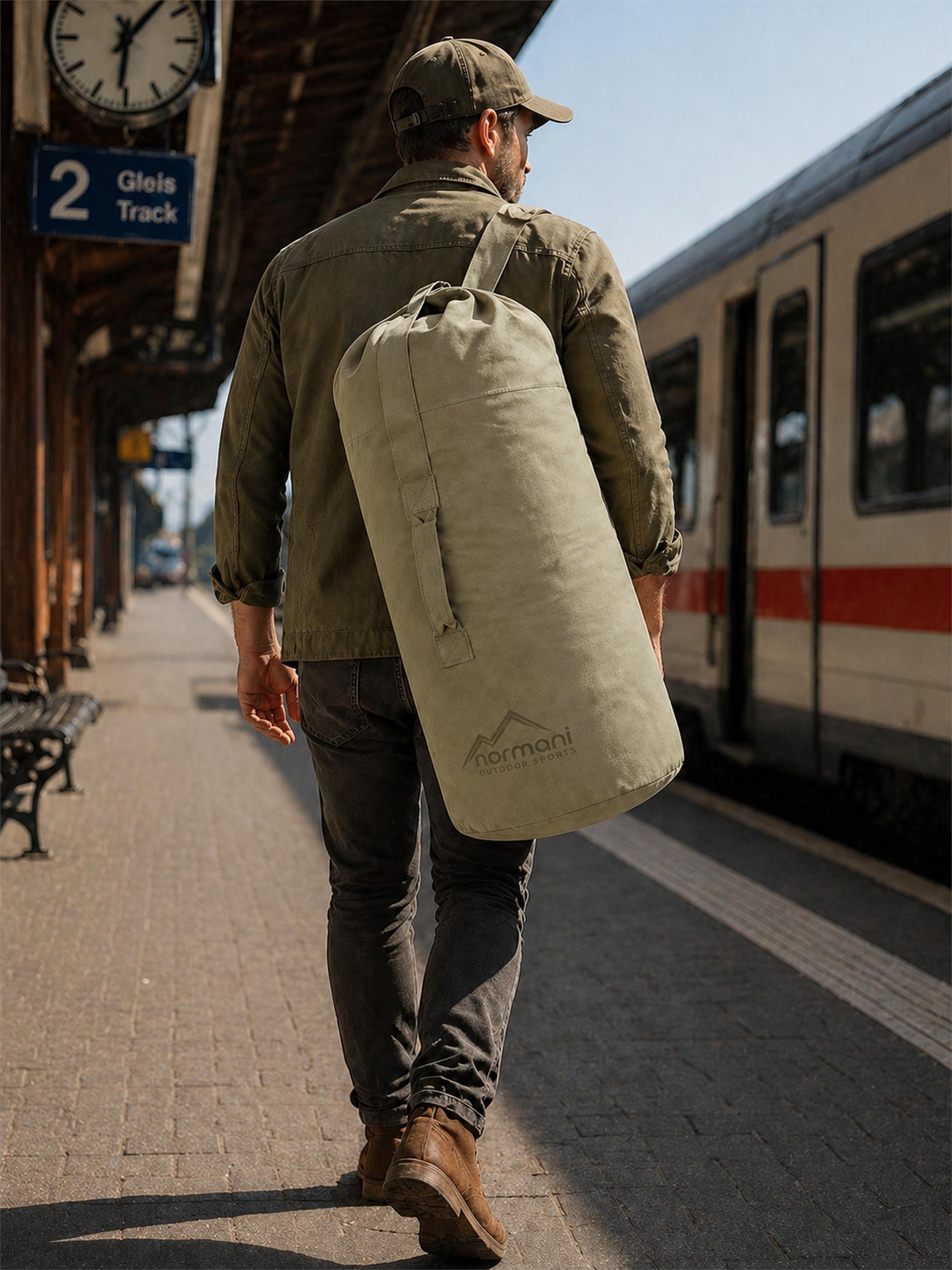 normani Packsack US Canvas-Seesack 100 l Classic Sea II, Duffle Bag US Seesack Canvas-Reisetasche Seemannssack Marinesack