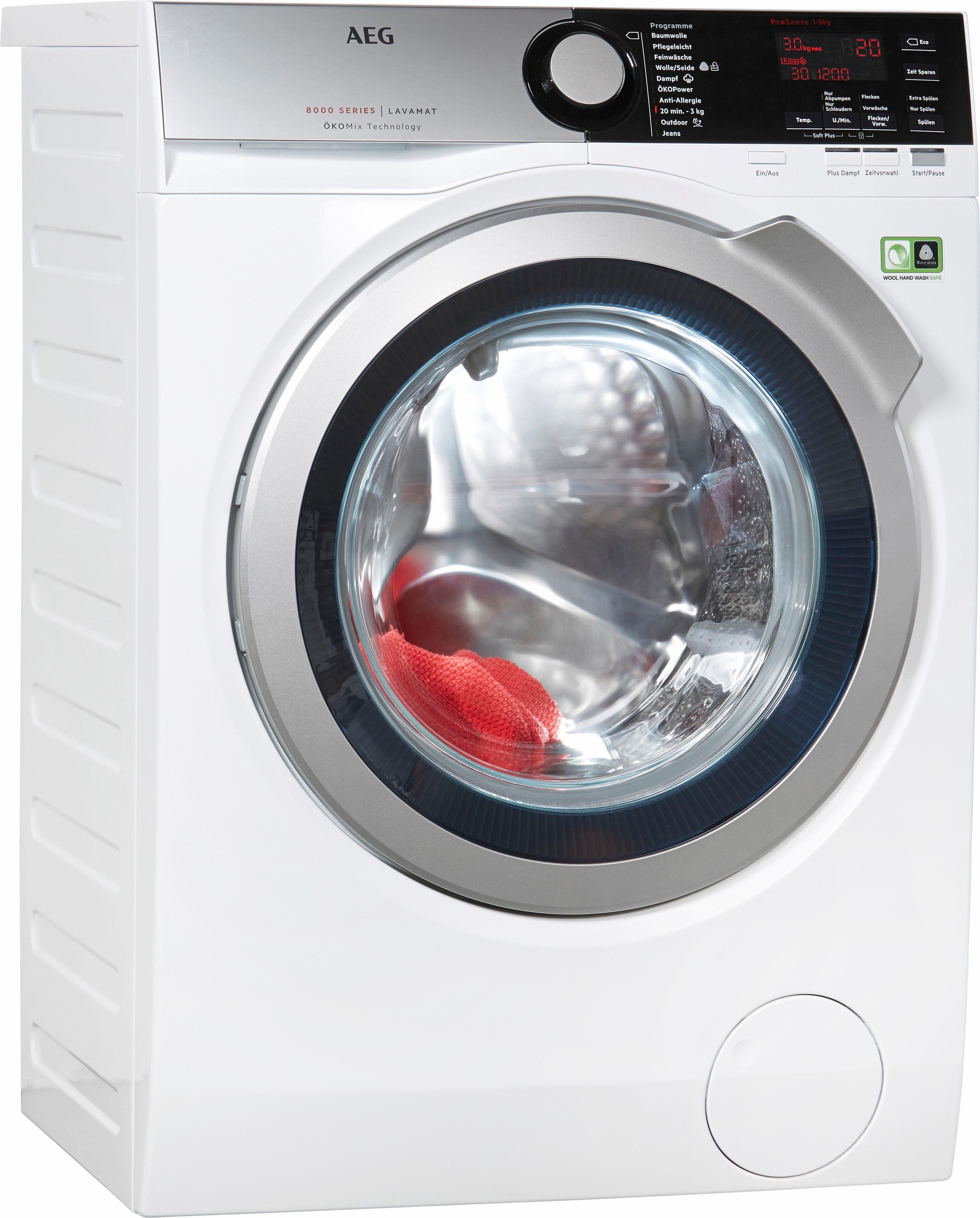 AEG Waschmaschine Serie 8000 L8FE48OkoM, 8 kg, 1400 U/Min, Stiftung