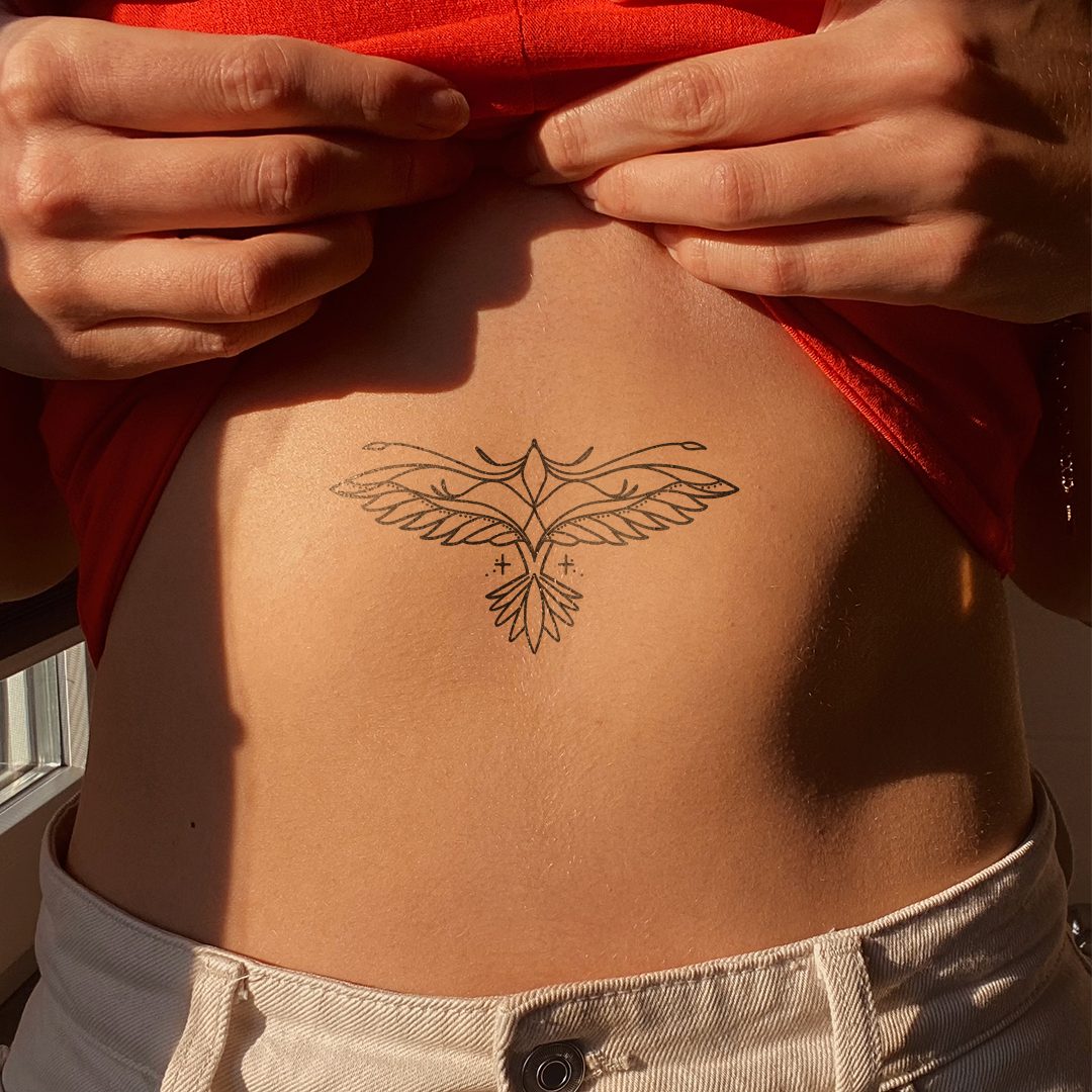 Inkster Schmuck-Tattoo Großer Phoenix, wasserfestes temporäres Tattoo, 2 Wochen Halt