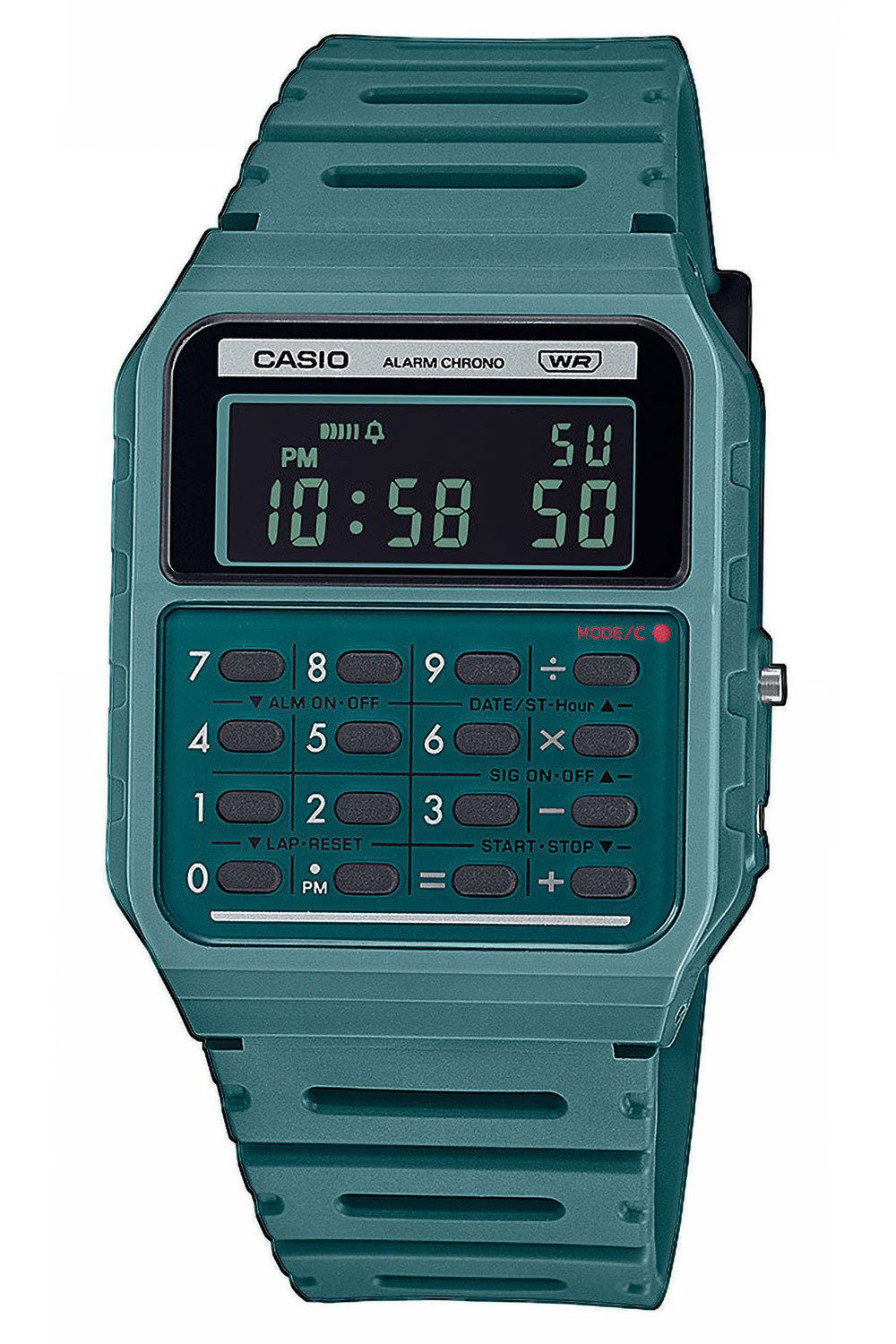 Digitaluhr mit Taschenrechner Vintage Edgy Petrol