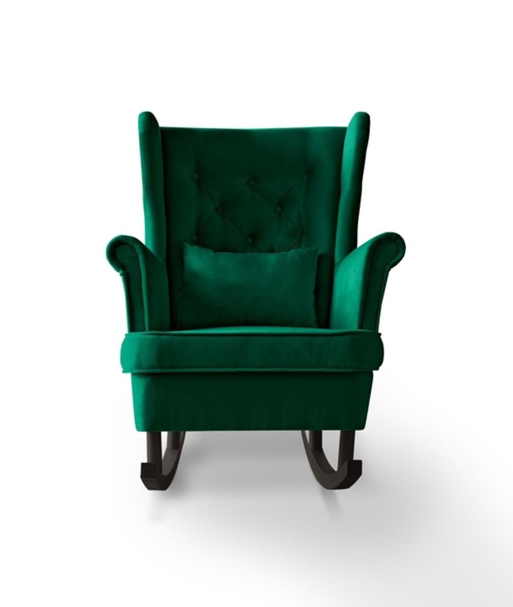 Beautysofa Schaukelsessel Fabio, mit Einbringung in die Wohnung (Holzbeine in Weiß, Buche oder Wenge Farbe)