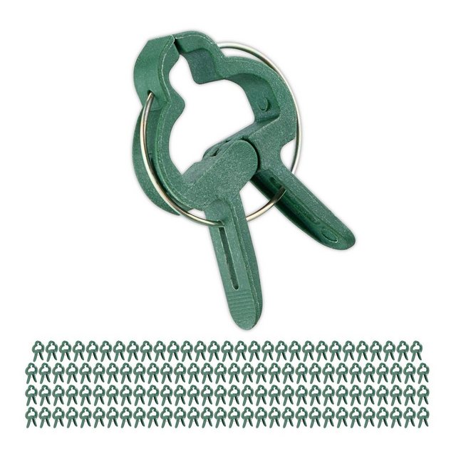 relaxdays Gartenpflege-Set Kleine Pflanzenclips im 120er Set