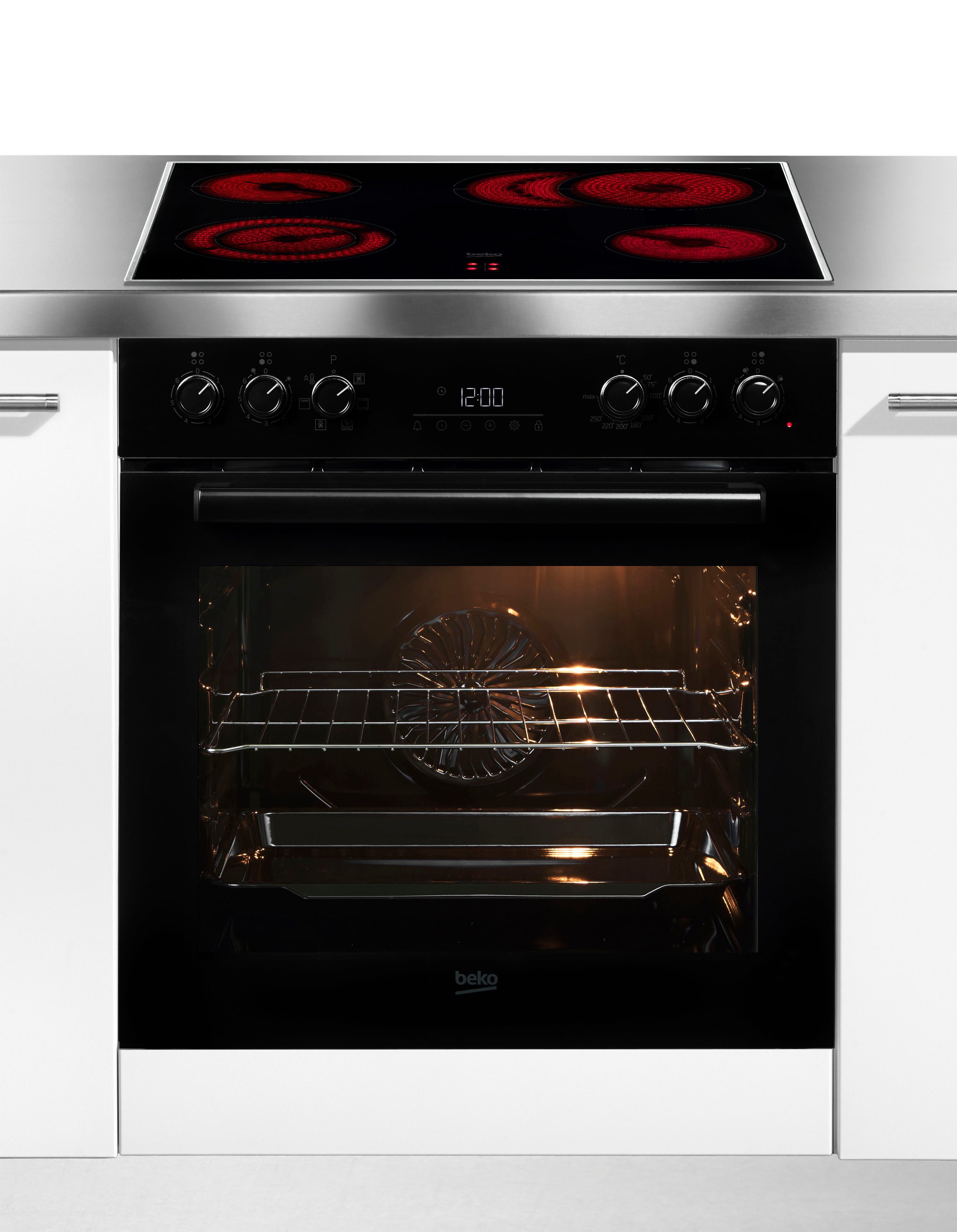 BEKO Elektro-Herd-Set BBUE1732T0B, Zuverlässiges Herd-Set für den täglichen Kücheneinsatz