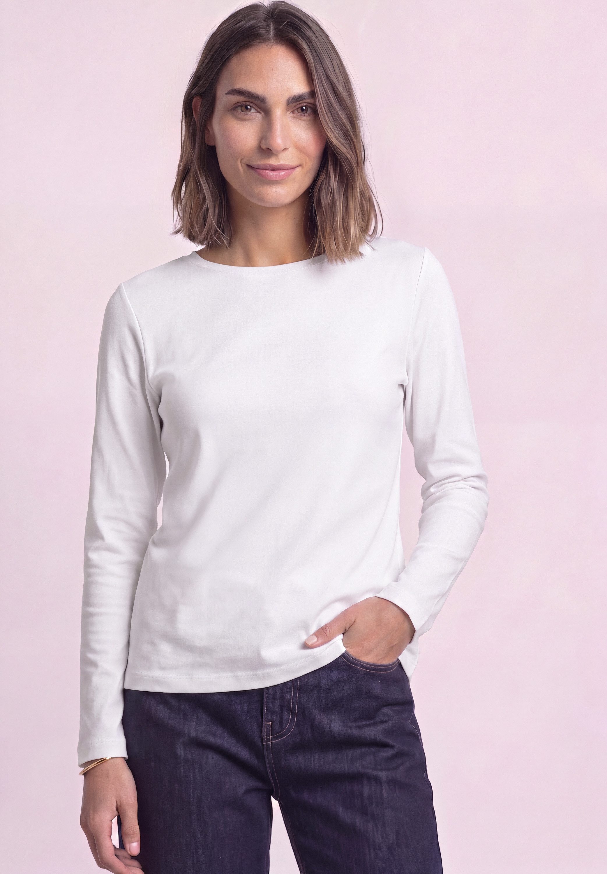 STREET ONE Langarmshirt mit U-Boot-Ausschnitt