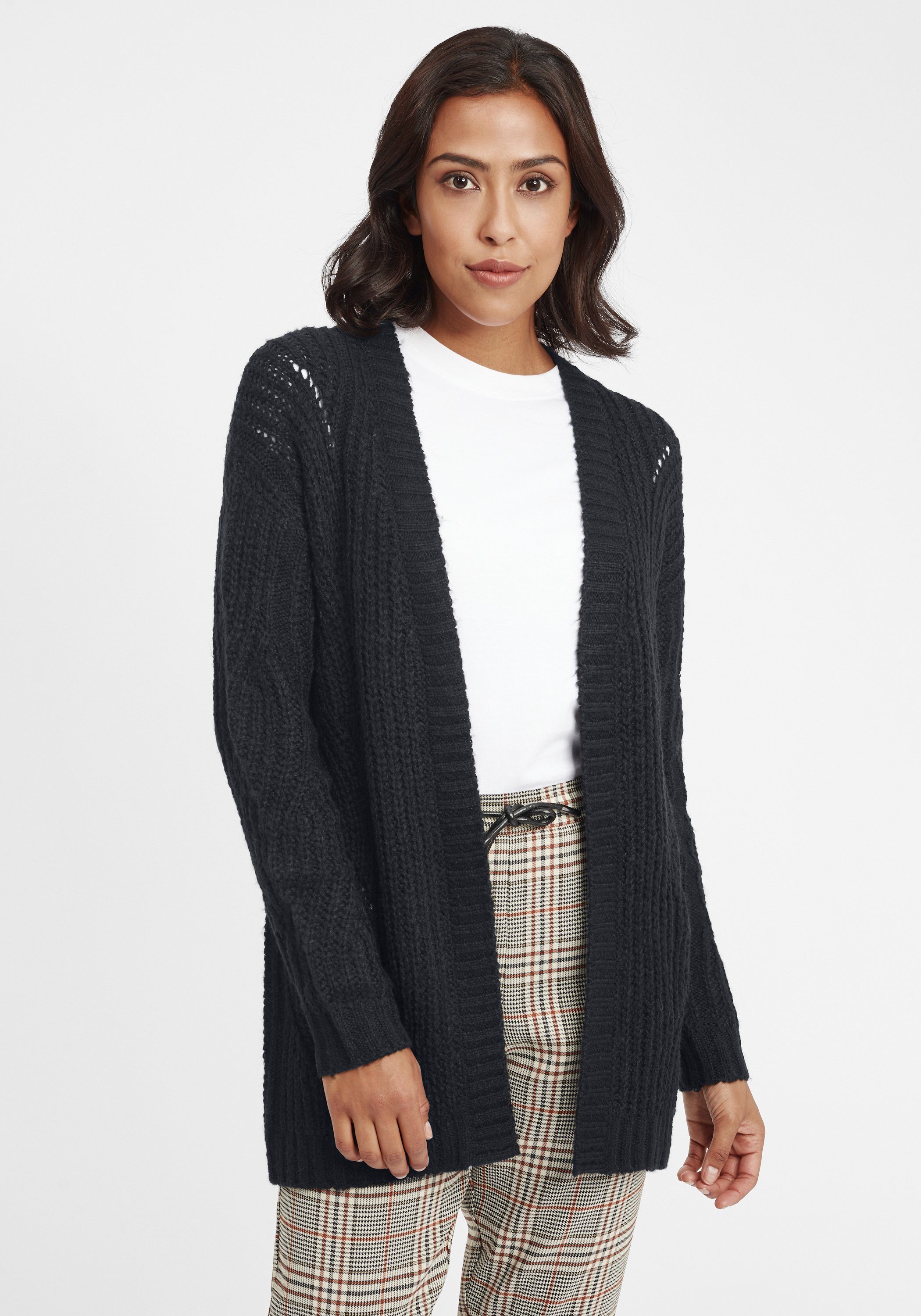 OXMO Strickjacke OXClea Cardigan in Ajour-Strickmuster Insignia Blue (194010)